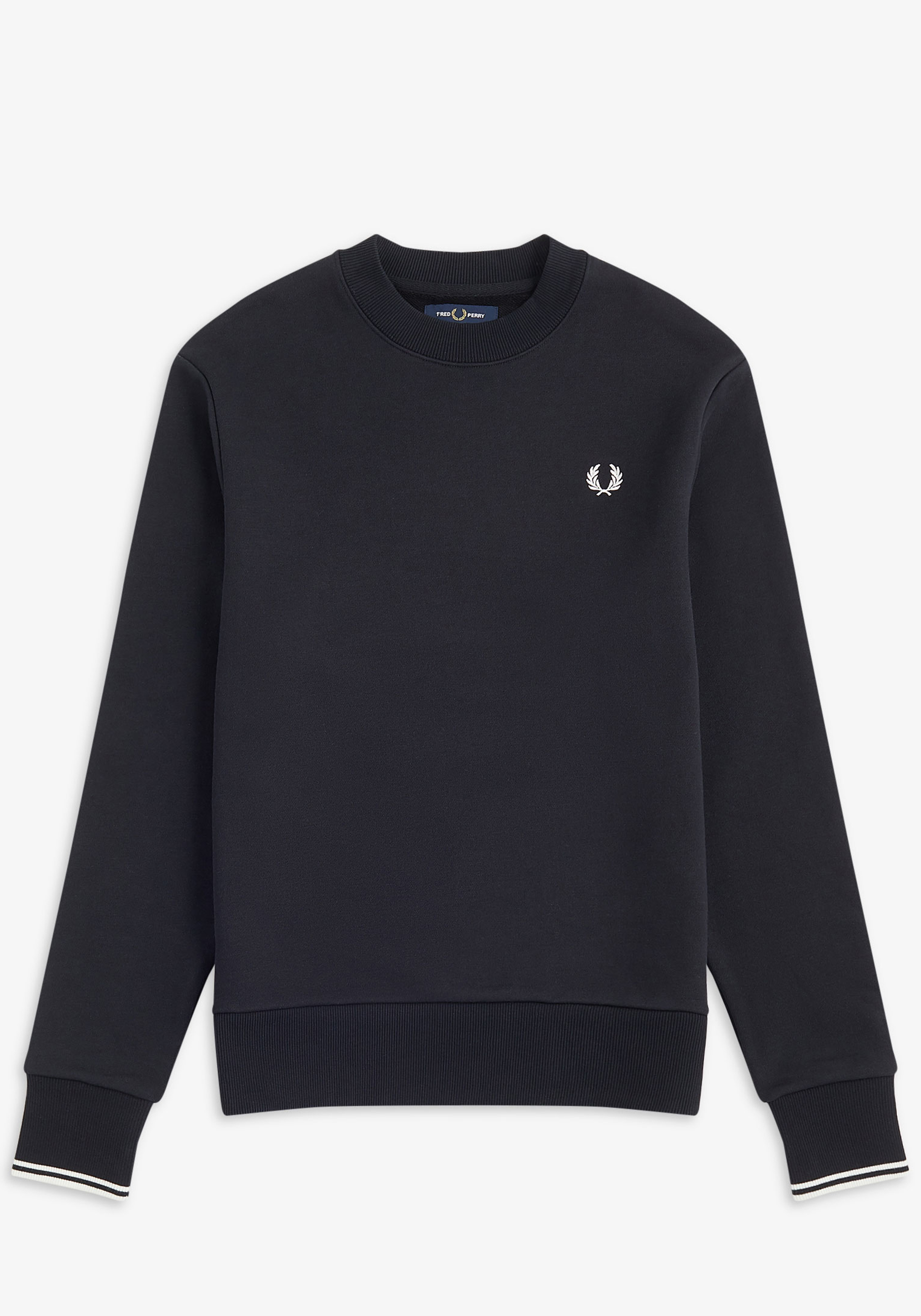 Fred Perry O-hals sweatshirt, zwart