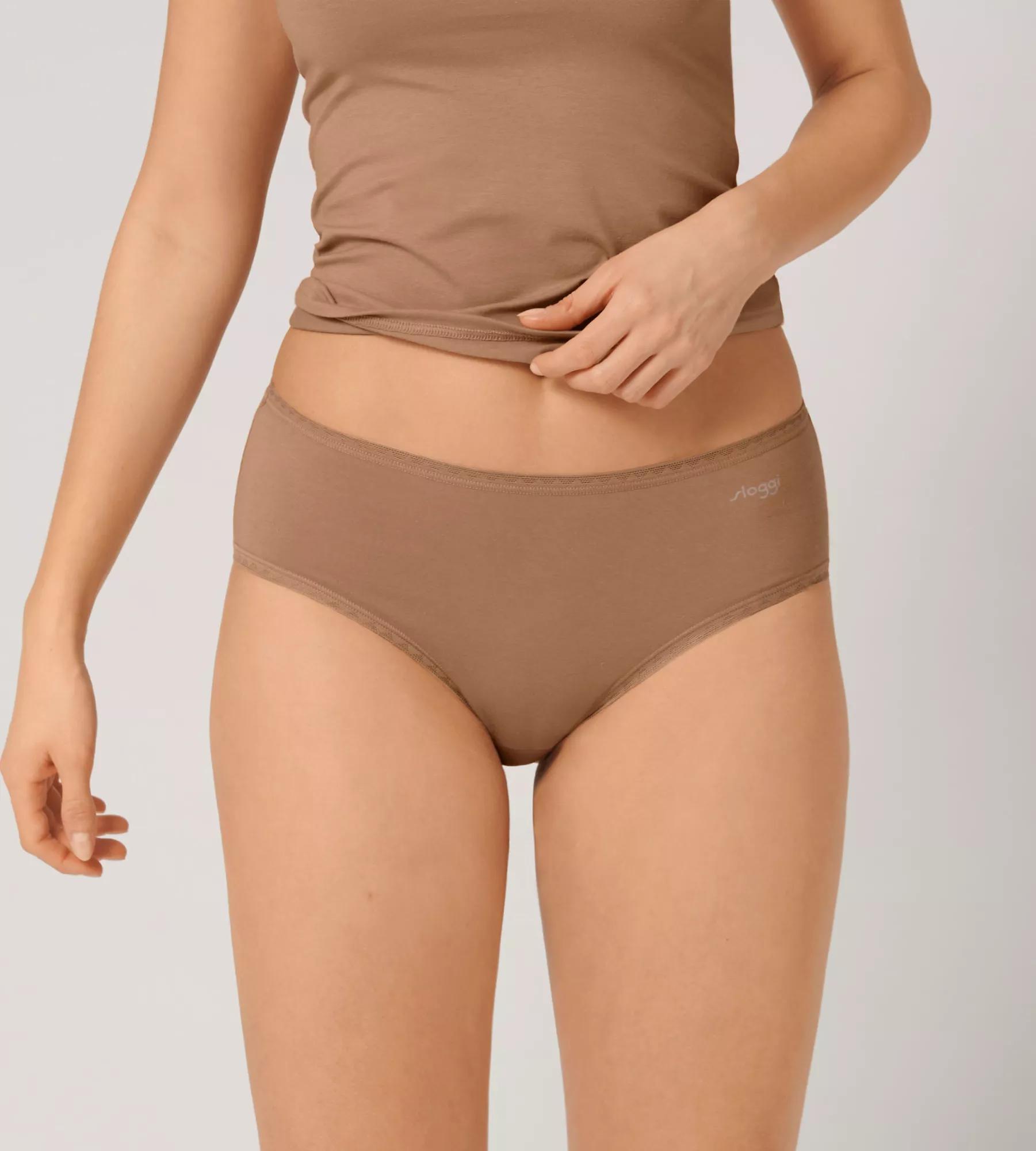 Sloggi Women GO Midi (2-pack), dames slip, bruin