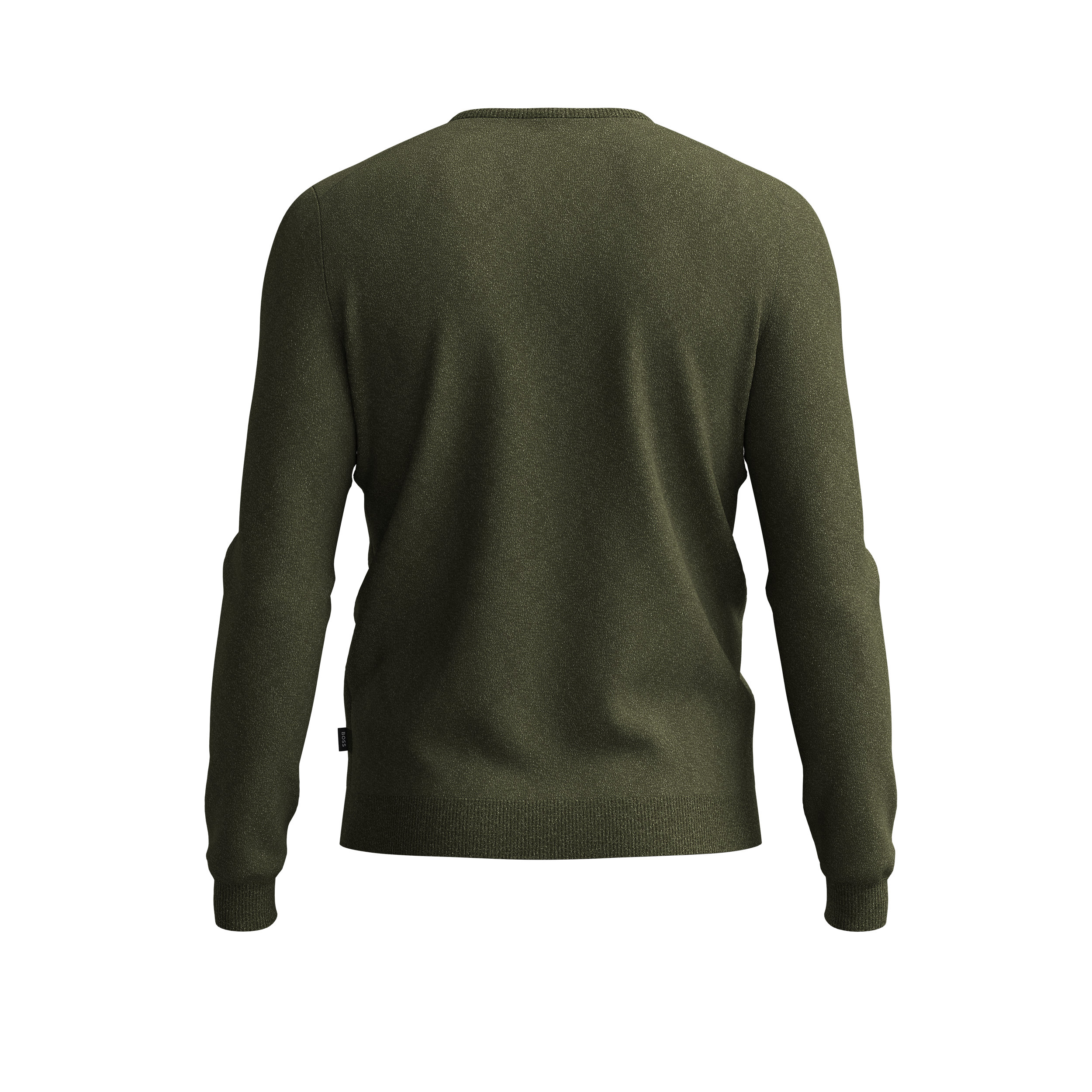 BOSS Melba slim fit trui wol, heren pullover met V-hals, groen