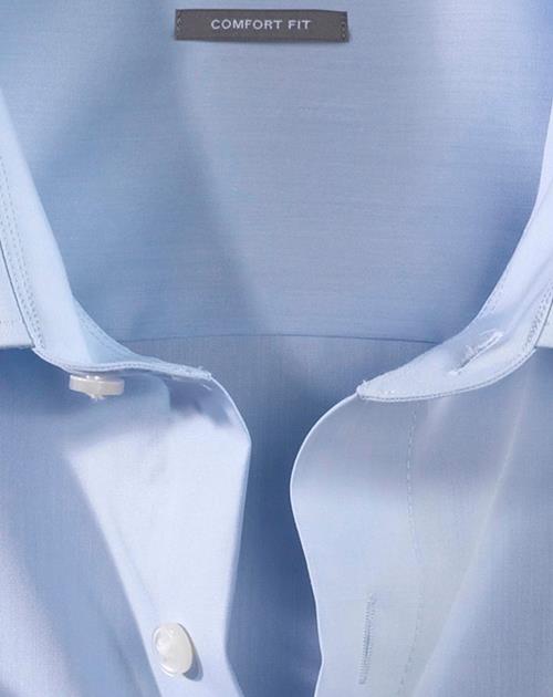 OLYMP Luxor comfort fit overhemd, korte mouw, popeline, bleu
