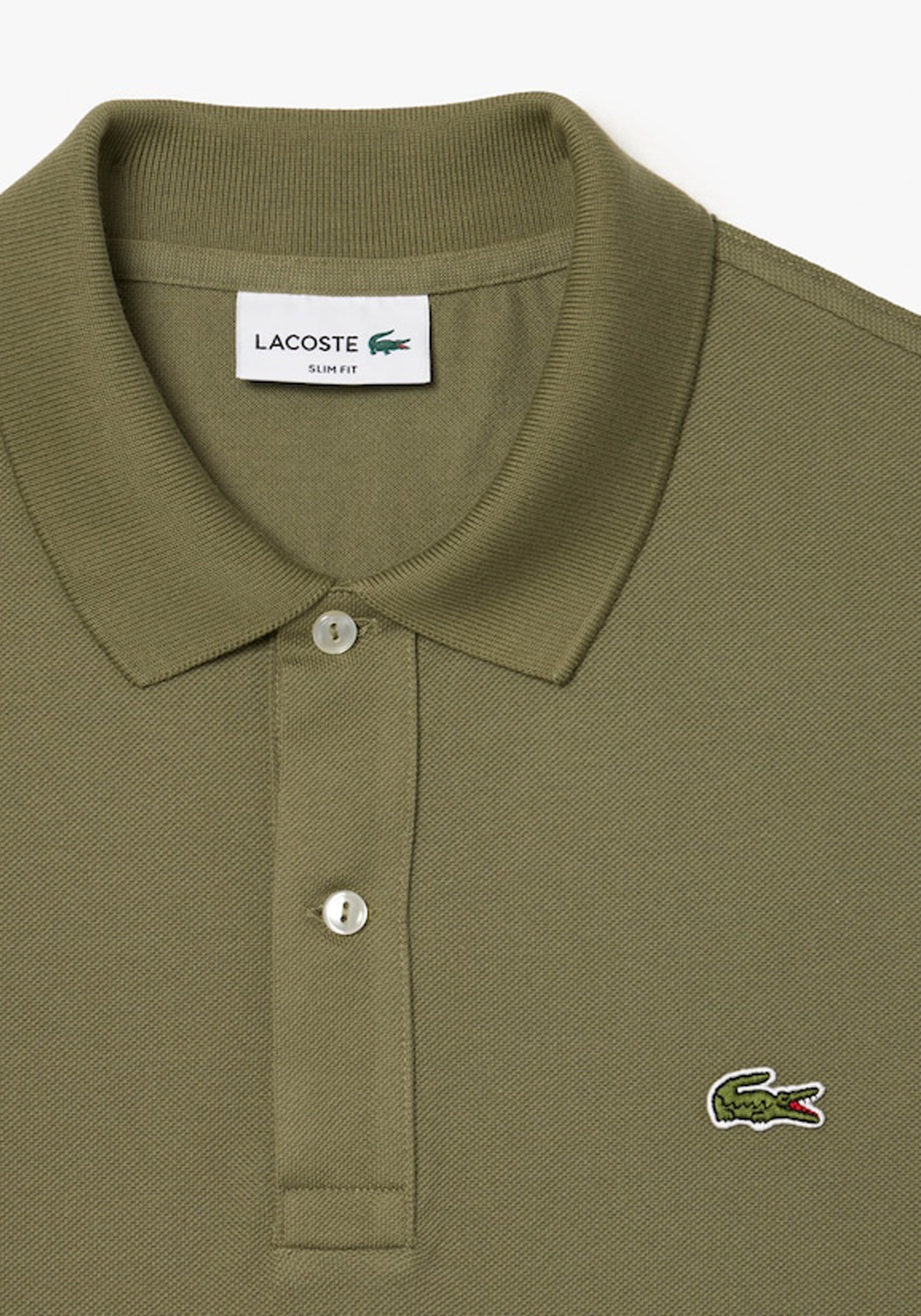 Lacoste Slim Fit polo, kaki groen