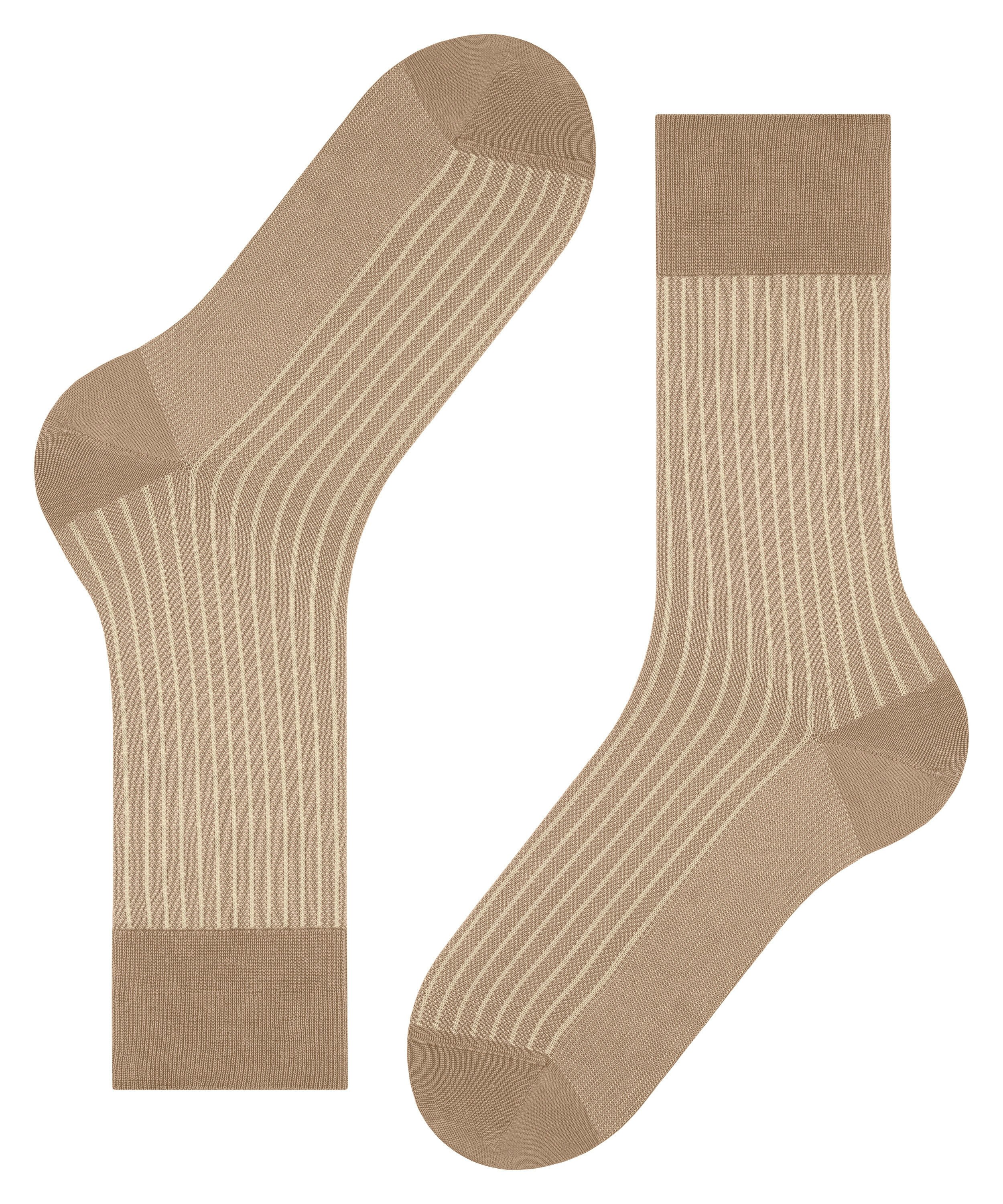 FALKE Oxford Stripe herensokken, beige (camelange)
