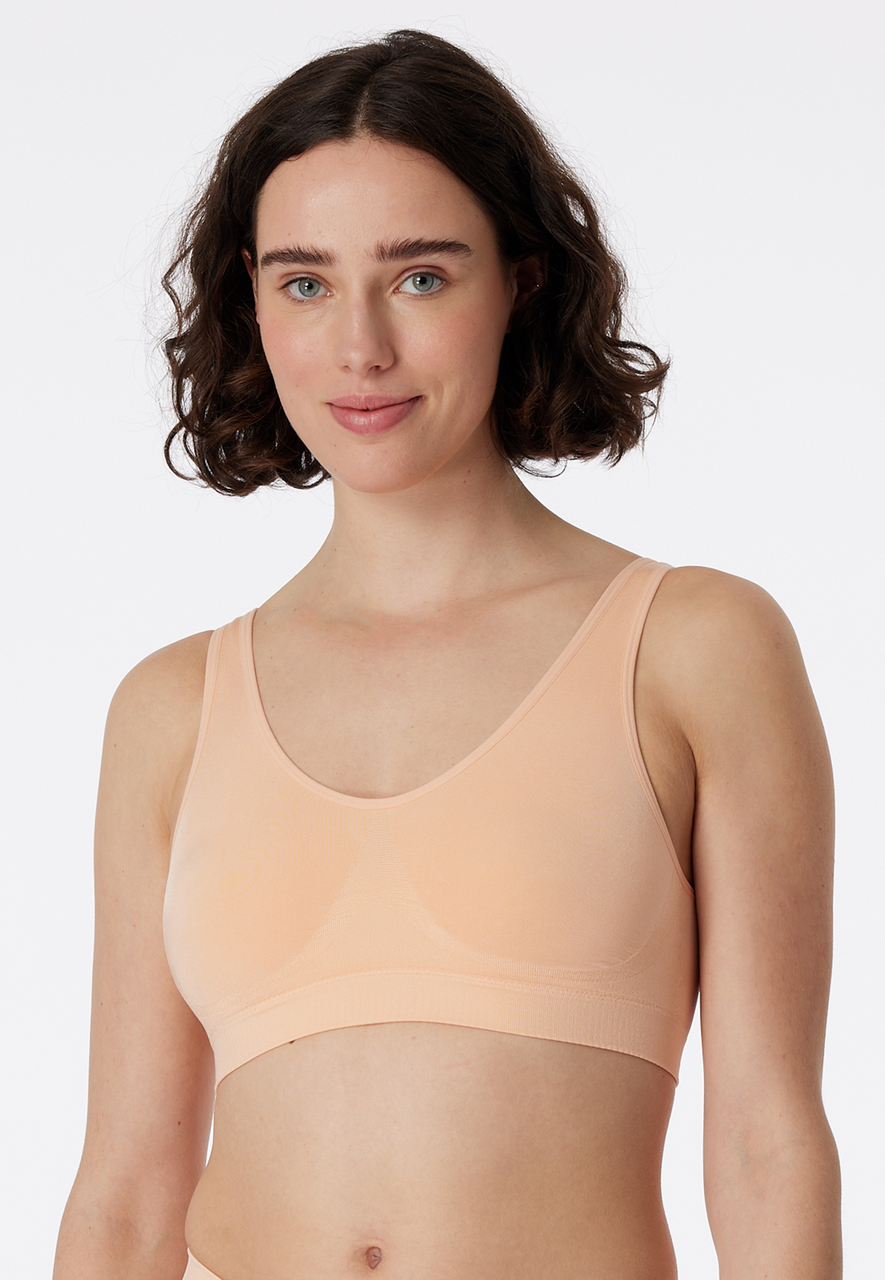 SCHIESSER Classic Seamless bralette (1-pack), dames bustier naadloos verwijderbare pads perzik