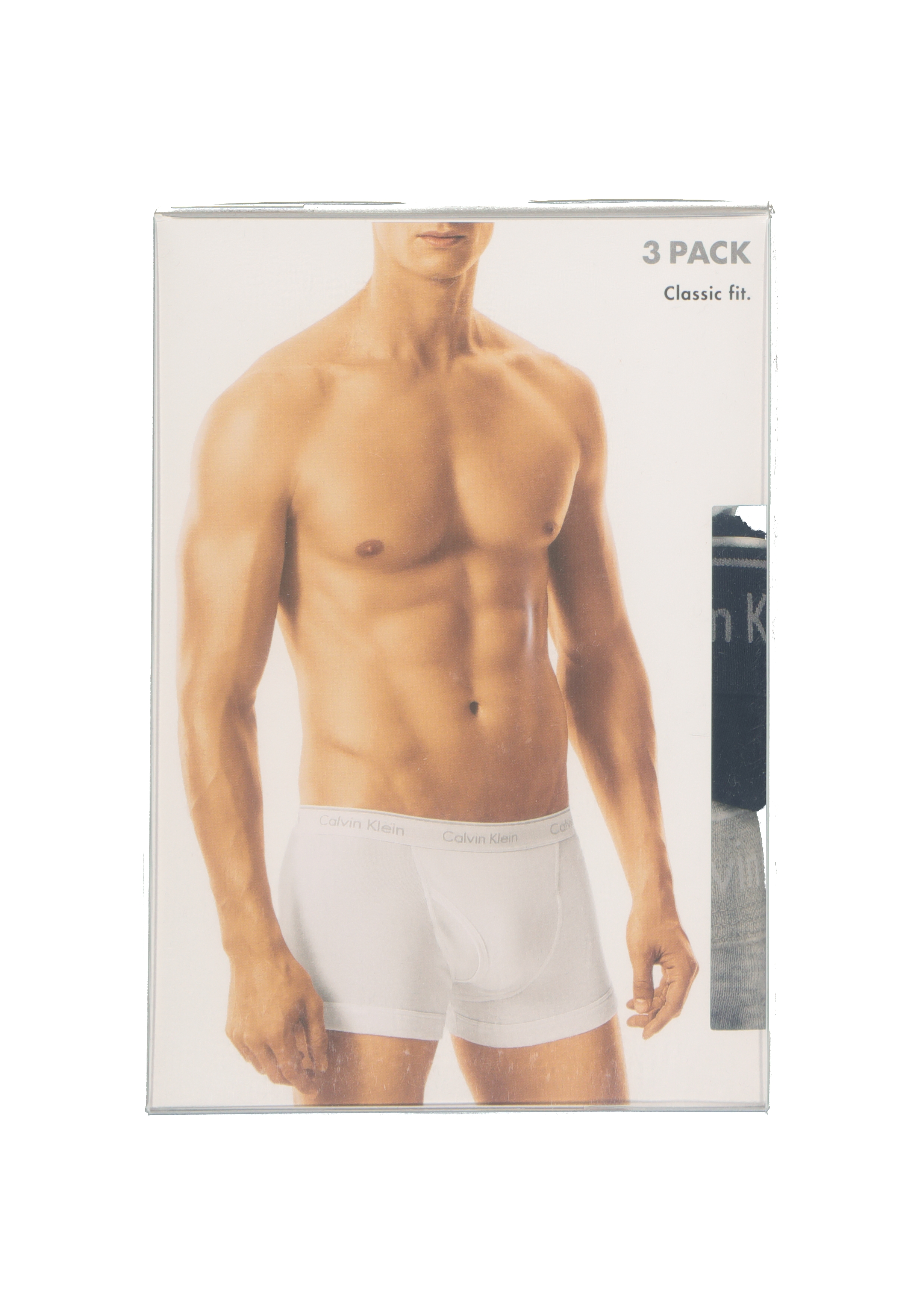 Calvin Klein trunks (3-pack), heren boxer normale lengte met gulp, zwart, wit, grijs