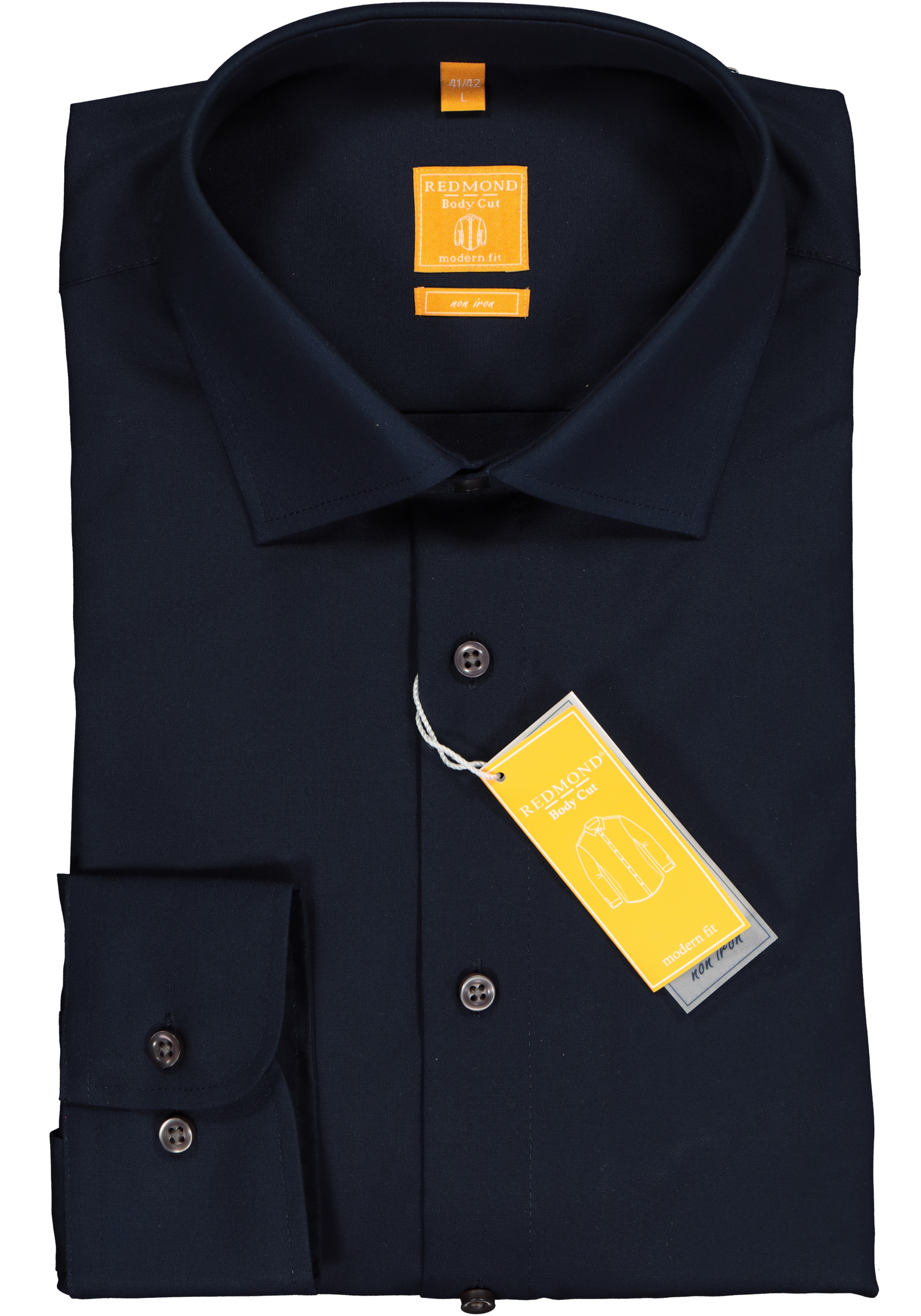 Redmond modern fit overhemd, nachtblauw    