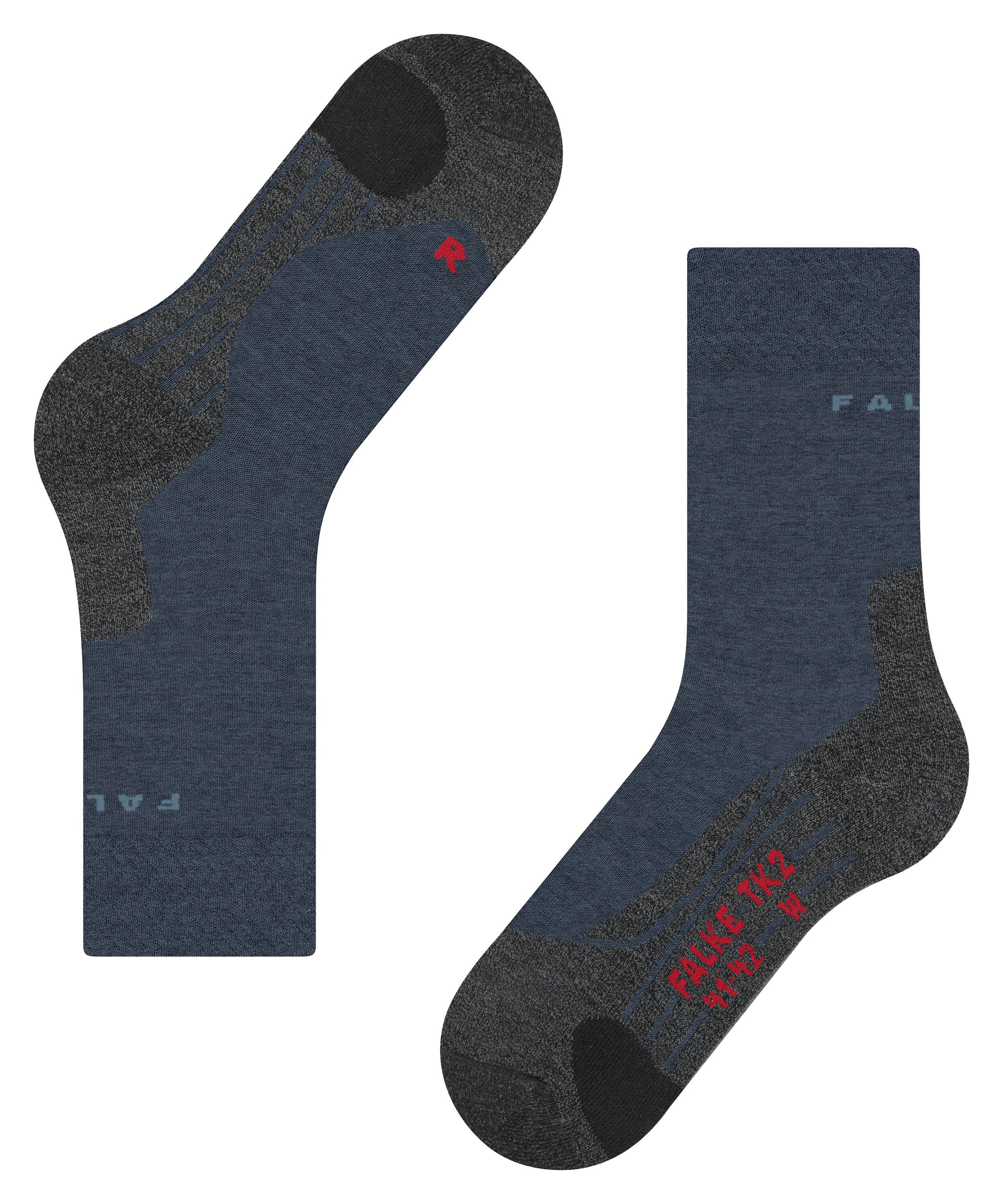 FALKE TK2 Explore Melange heren trekking sokken, blauw (dark blue melangeange)