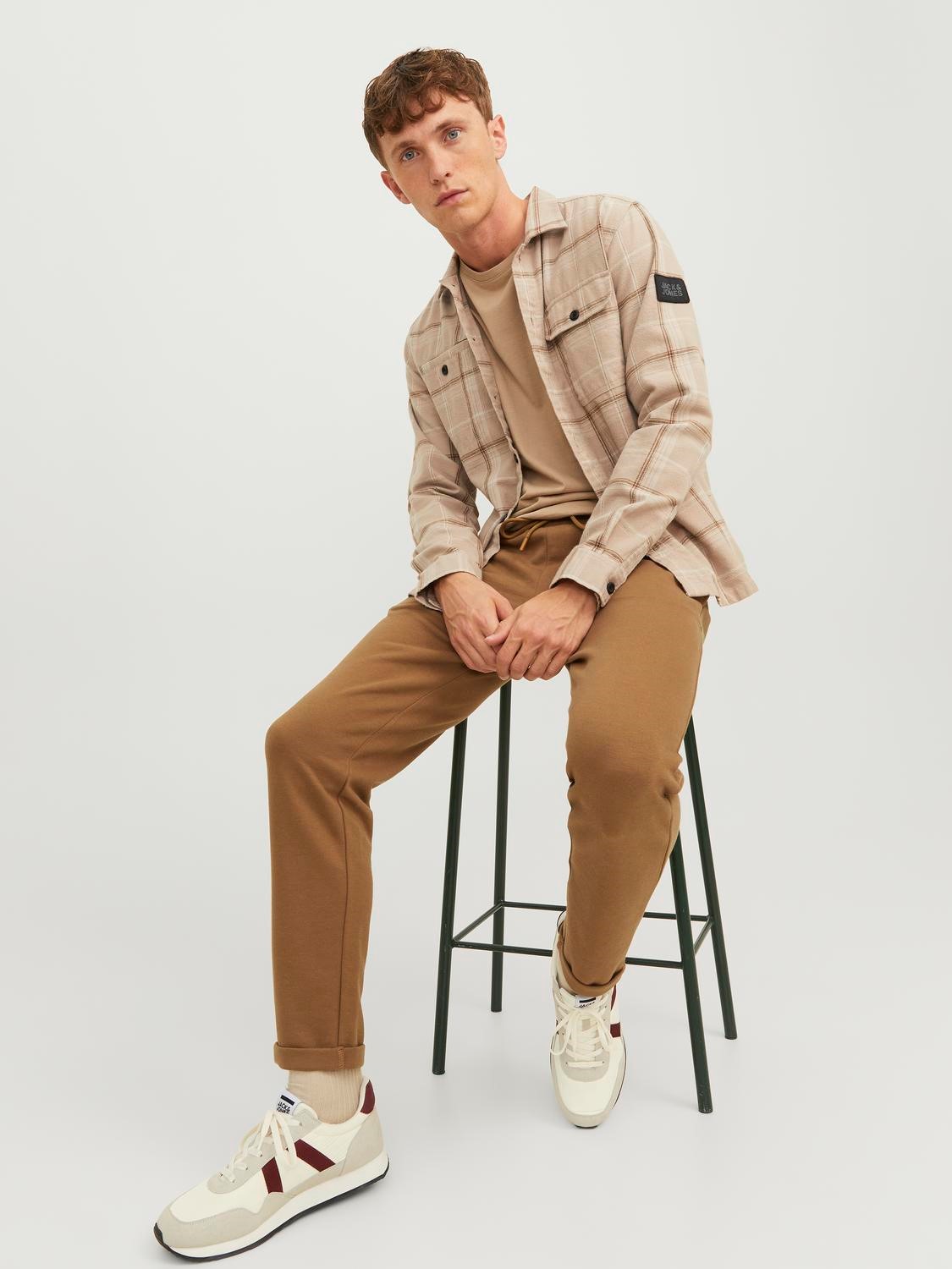 JACK & JONES Ace Smart Sweat Pants regular fit, heren joggingbroek, camel bruin