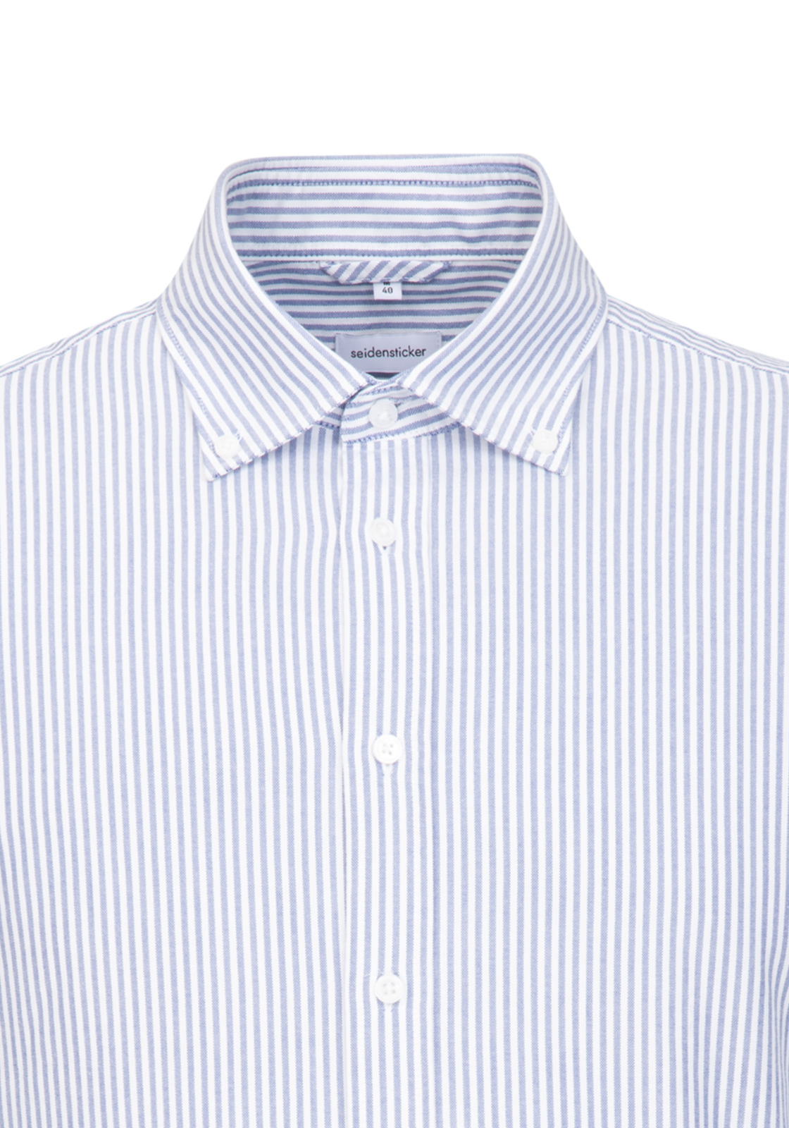 Seidensticker shaped fit overhemd, Oxford, blauw gestreept