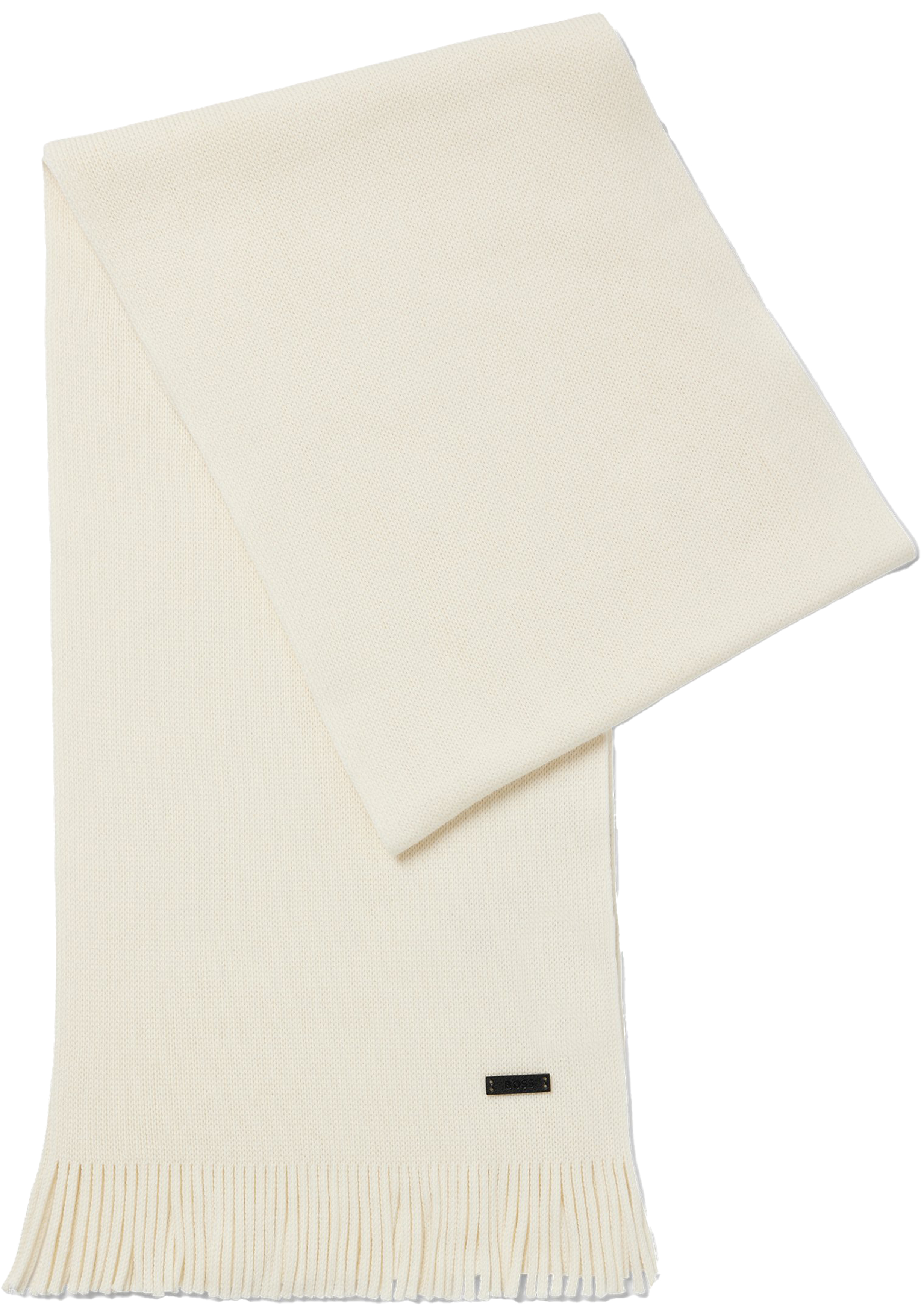HUGO BOSS sjaal wol, heren sjaal gebreid, wit