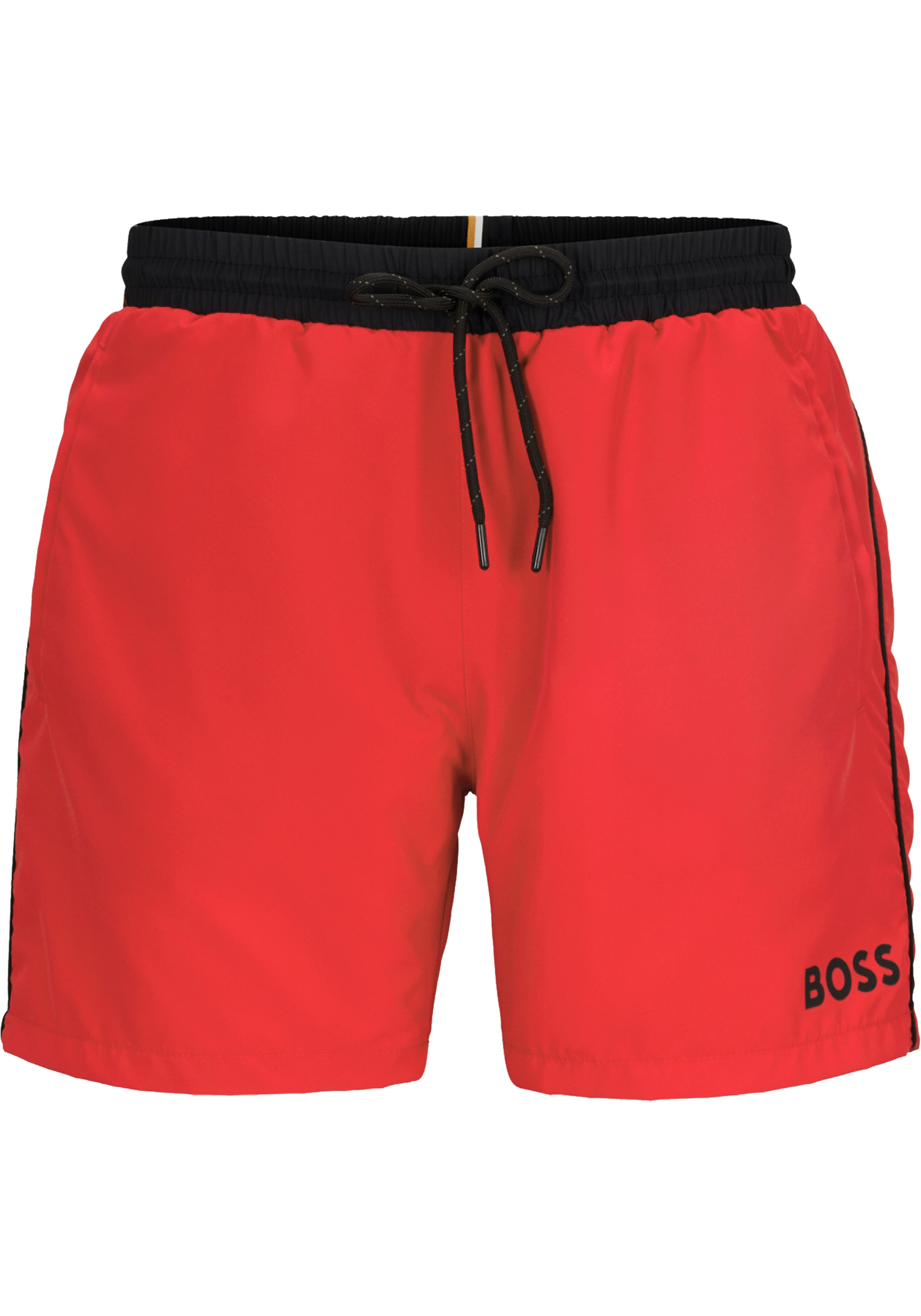 HUGO BOSS Iconic Signature Stripe And Logo Swim Shorts - Black • Pris