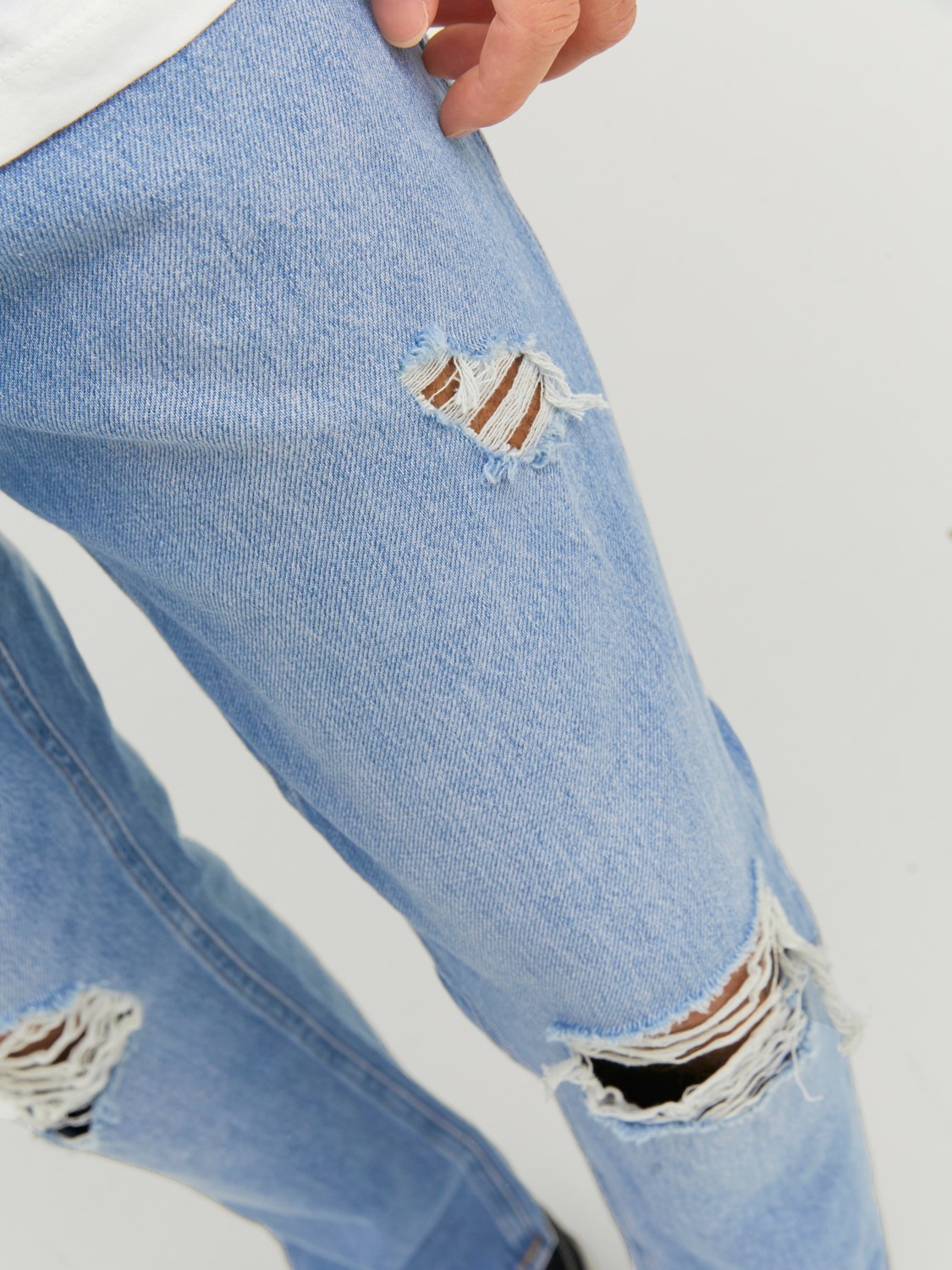 JACK & JONES Frank Original Cropped loose fit, heren jeans, denimblauw