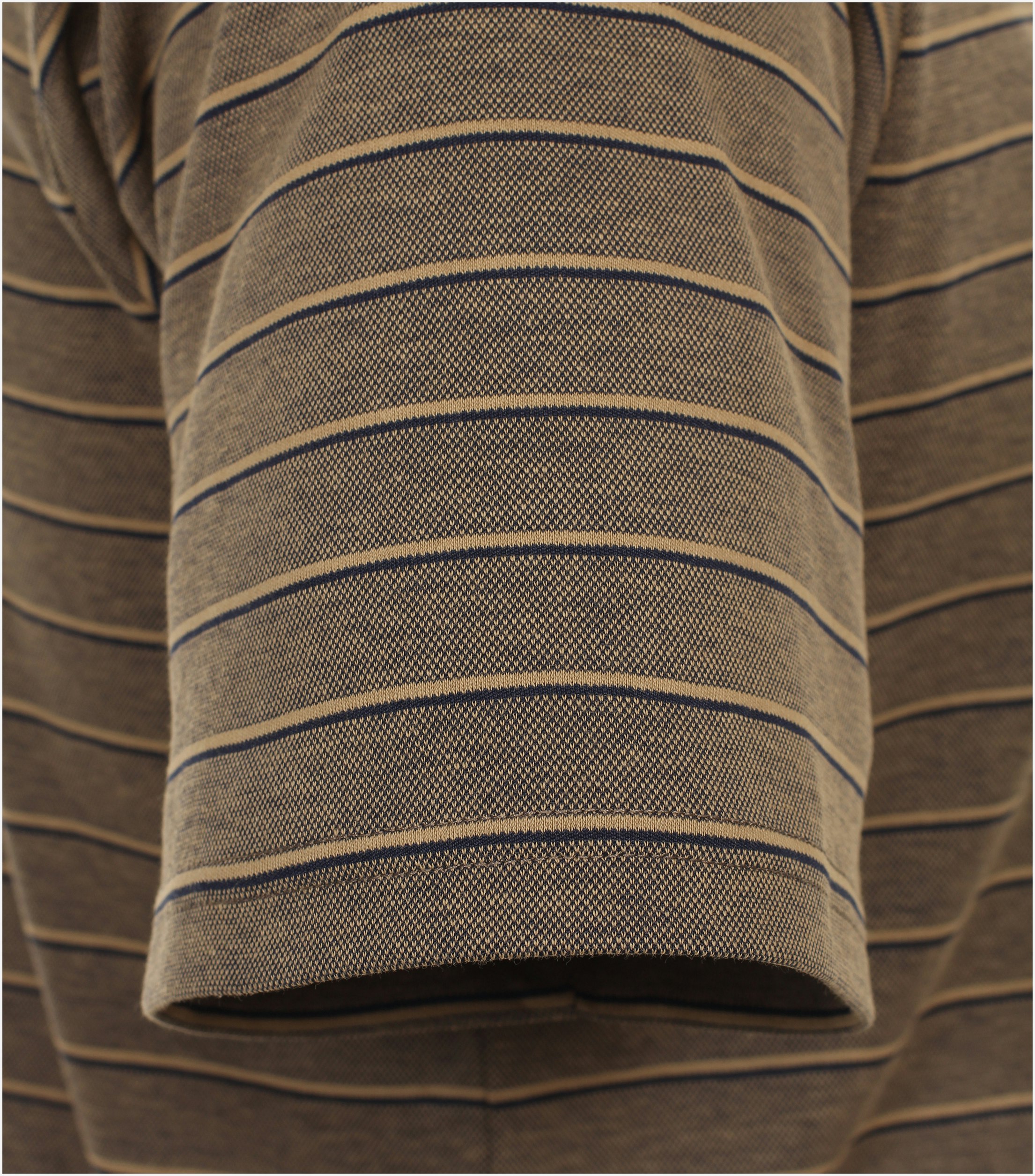 Redmond regular fit heren polo, pique, bruin gestreept