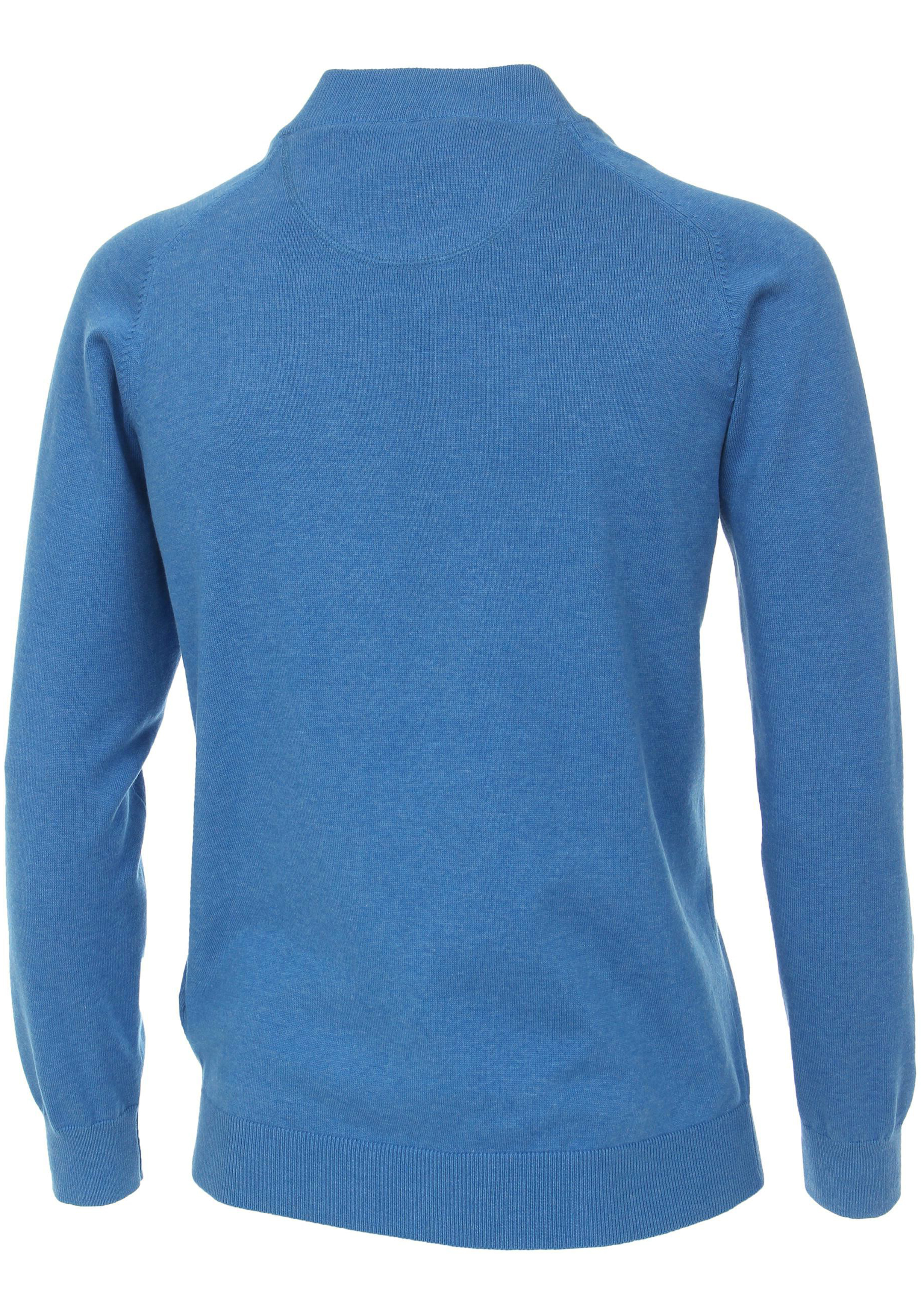 CASA MODA heren vest katoen, met rits, kobalt blauw