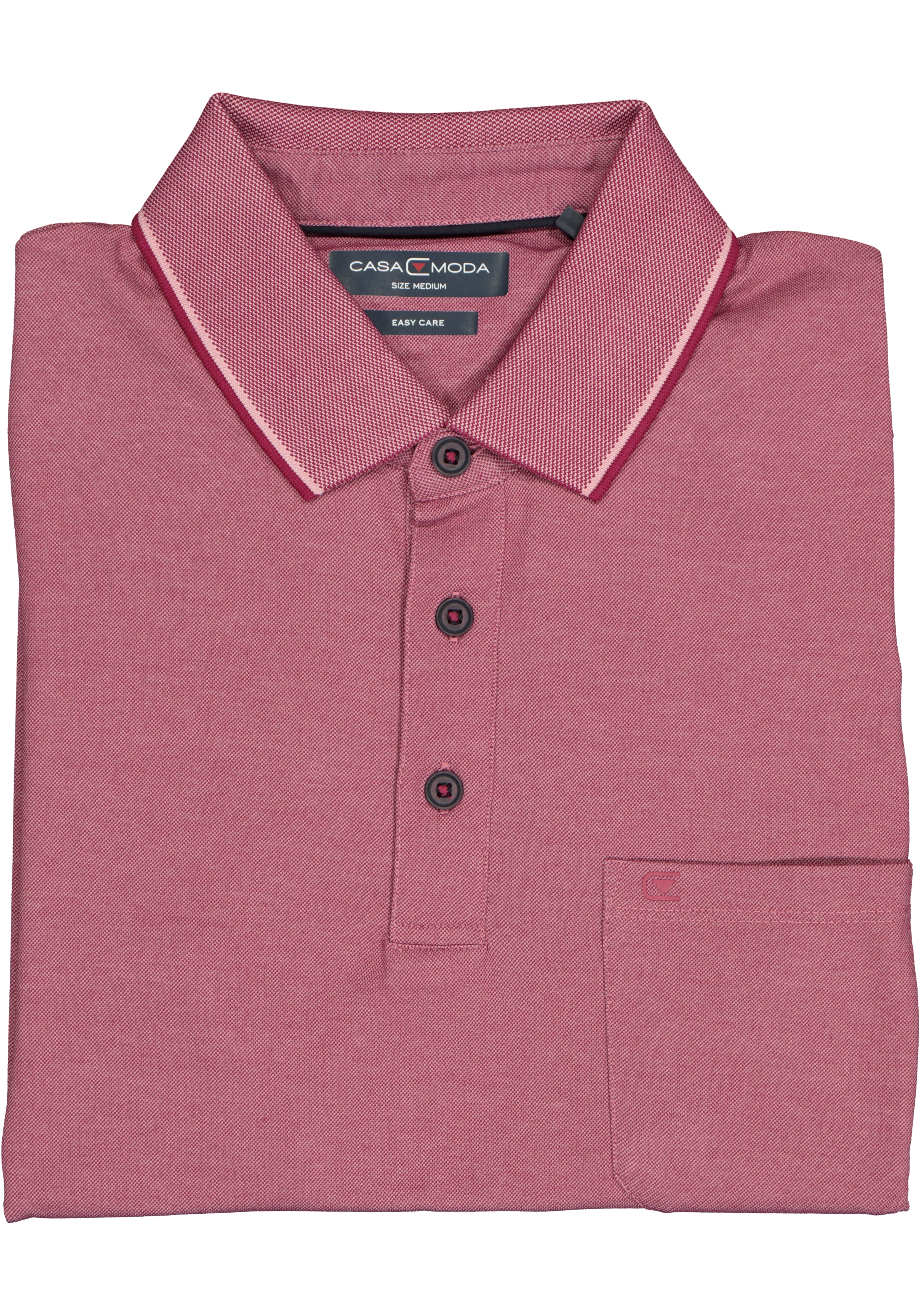 CASA MODA comfort fit poloshirt, donker roze melange