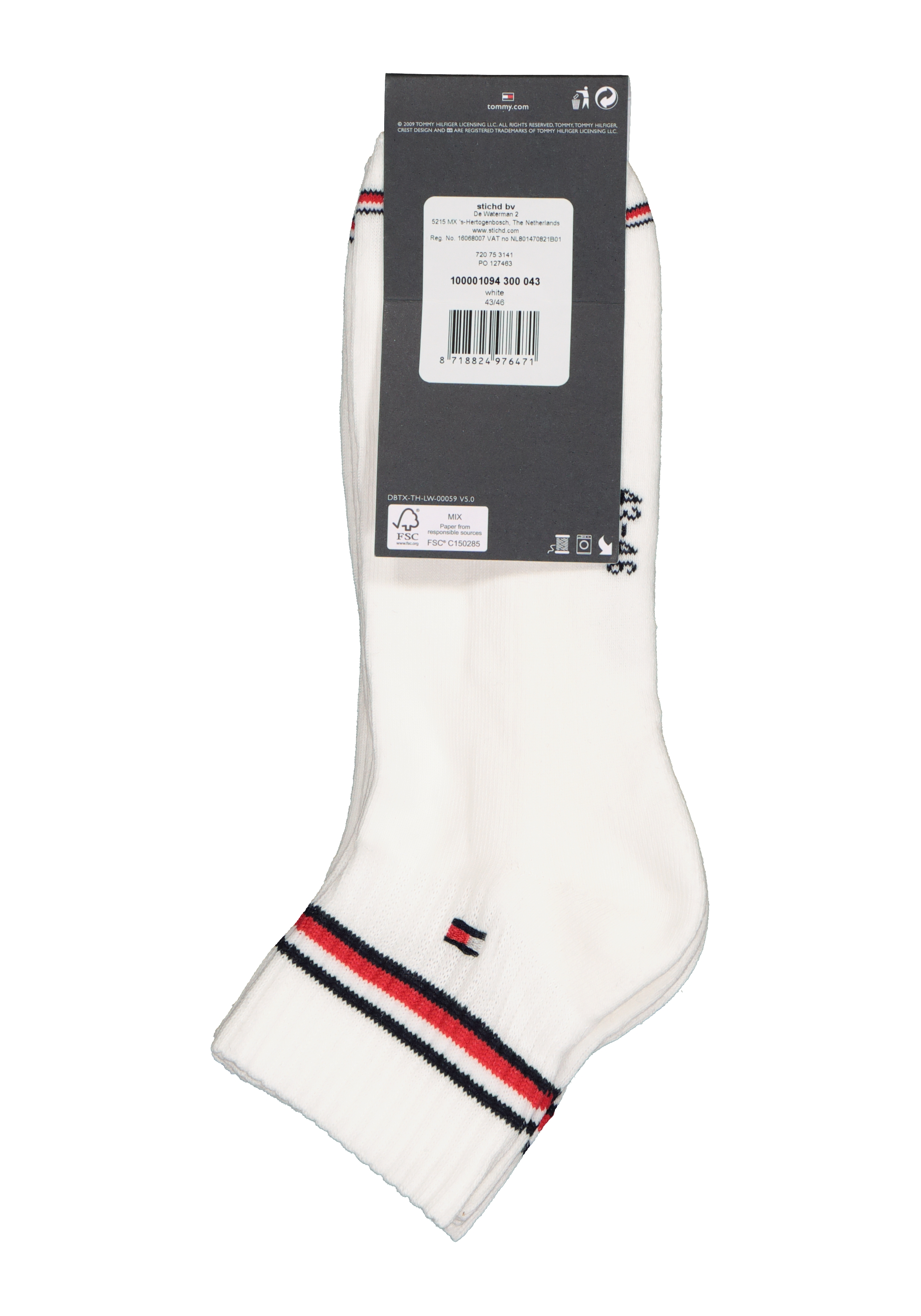 Tommy Hilfiger Iconic Quarter Socks (2-pack), heren sneaker sportsokken katoen, wit