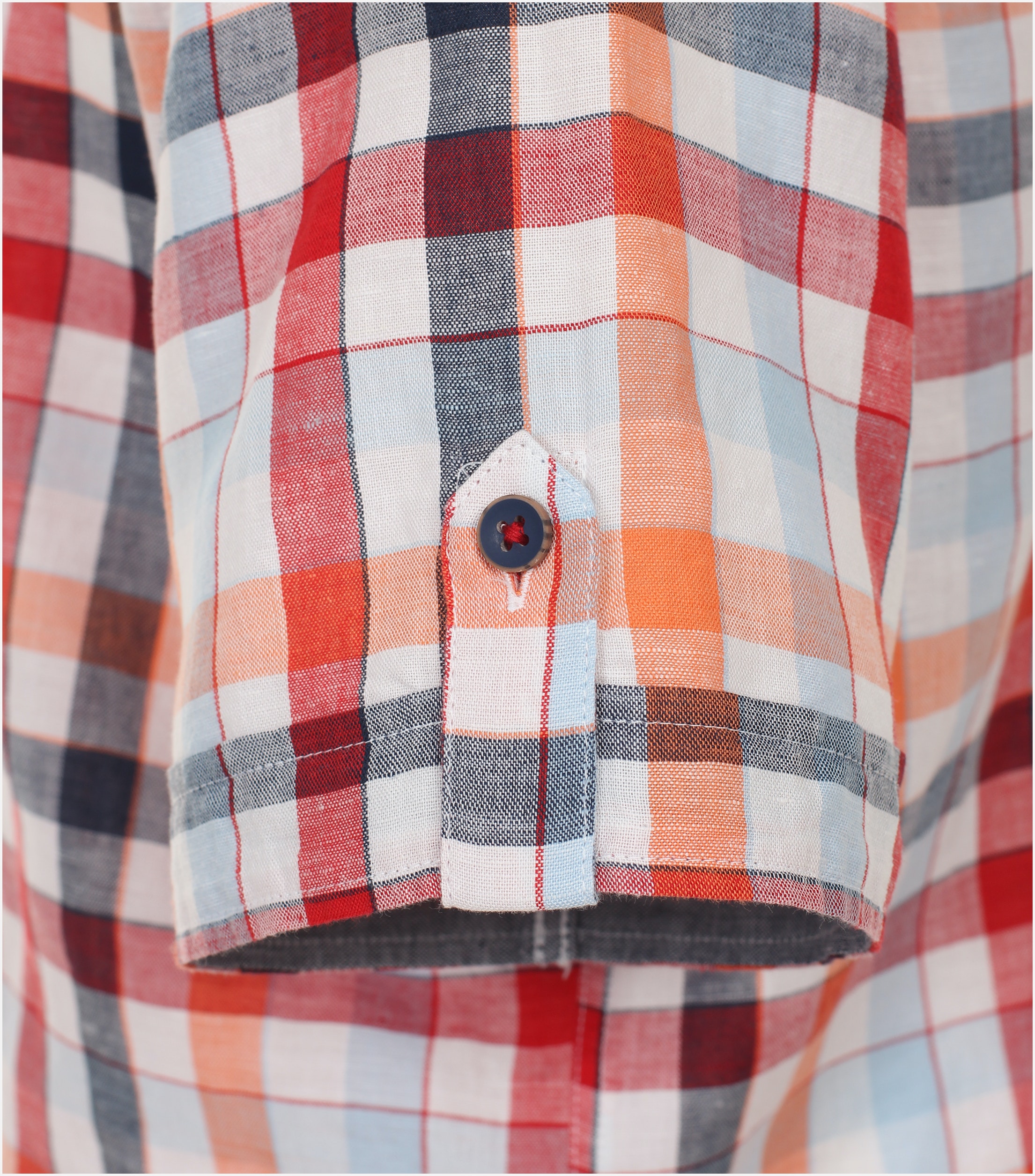 Redmond comfort fit overhemd, korte mouw, popeline, rood geruit