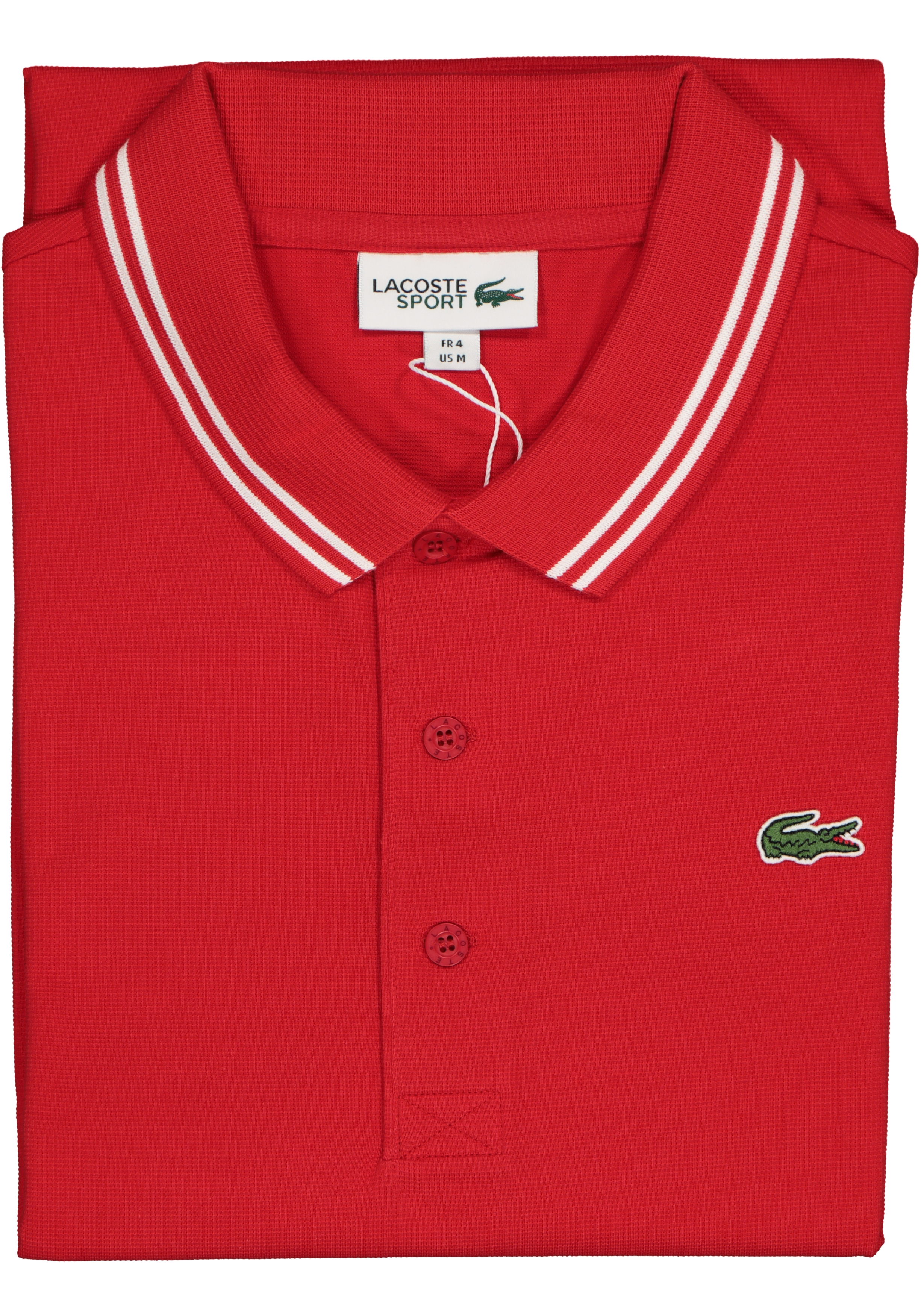 Lacoste Sport polo Regular Fit, super light knit, rood met wit