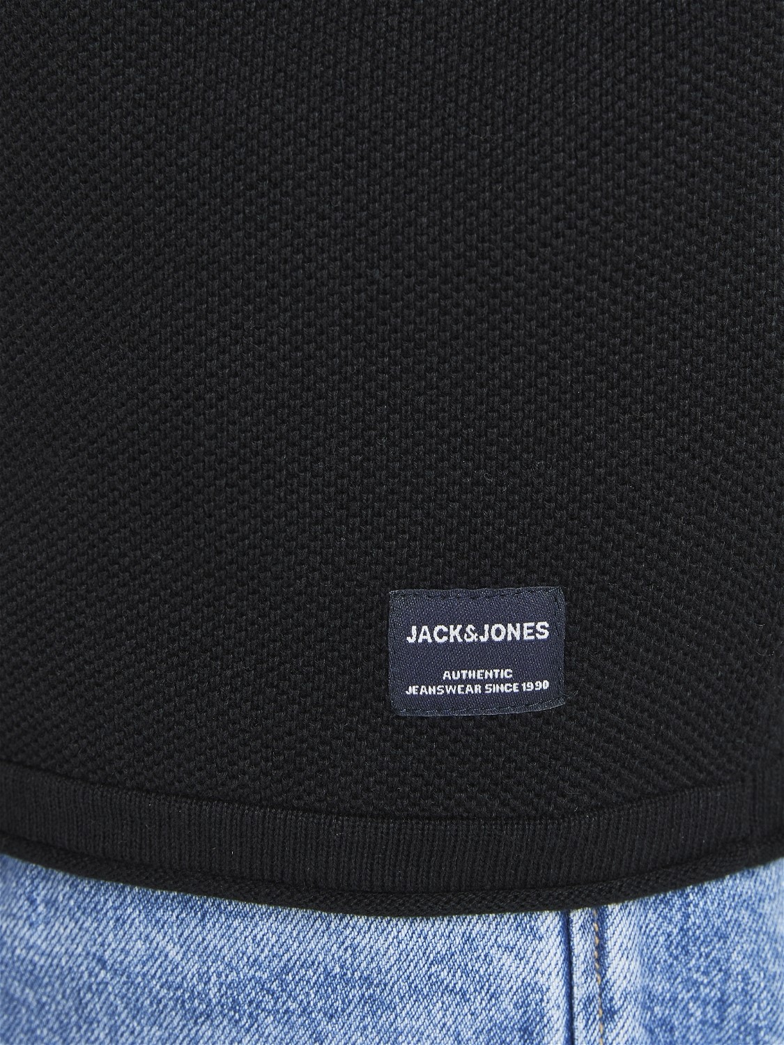 JACK & JONES Hill knit cardigan slim fit, heren vest katoen met capuchon, zwart
