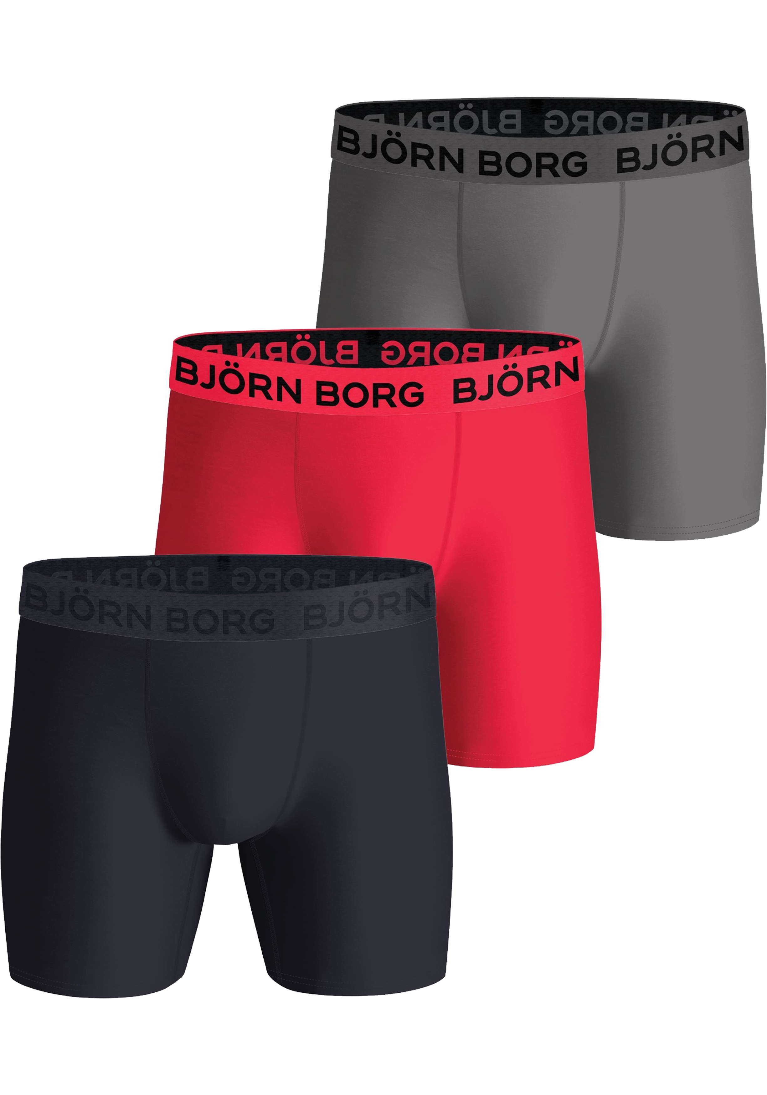 Bjorn Borg Performance boxers, microfiber heren boxers lange pijpen (3-pack), multicolor