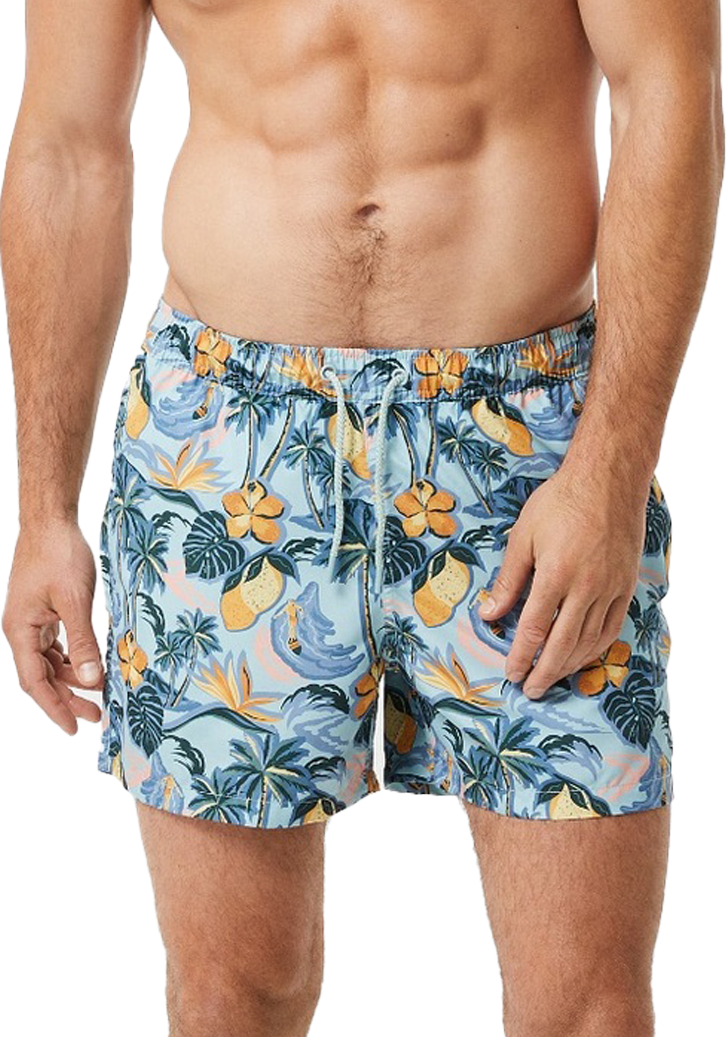 FEOYA Men's Print/Color Block Swim Shorts Summer Bikini Pants With FEOYA Men's Print/Color Block Swim Shorts Summer Bikini Pants With