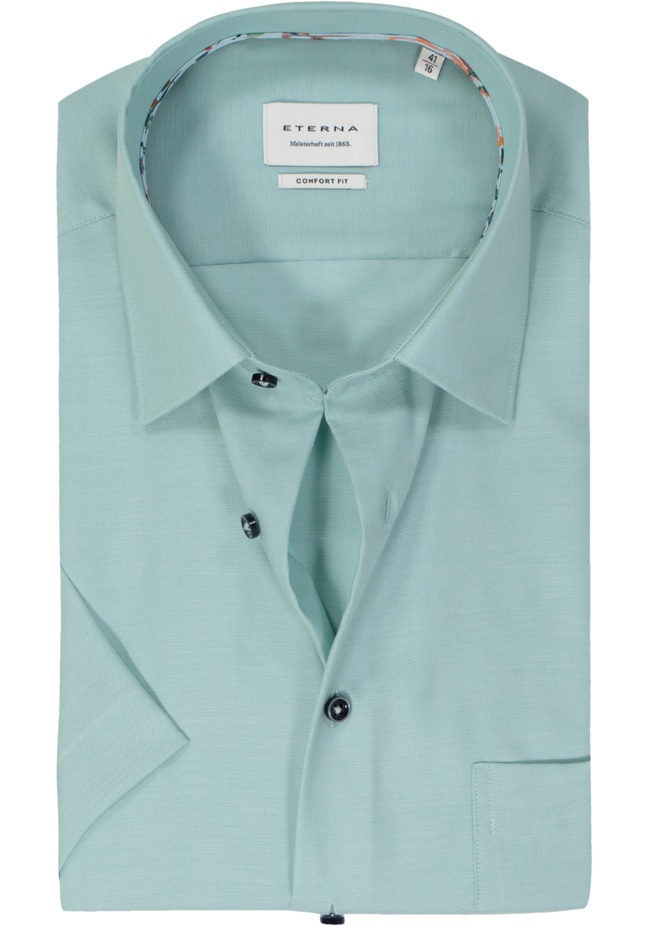 ETERNA comfort fit overhemd korte mouw, Oxford, turquoise