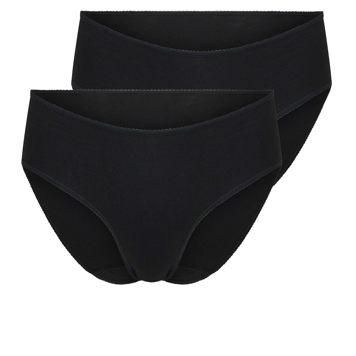 RJ Bodywear Everyday dames Vlissingen midi slip (2-pack), zwart