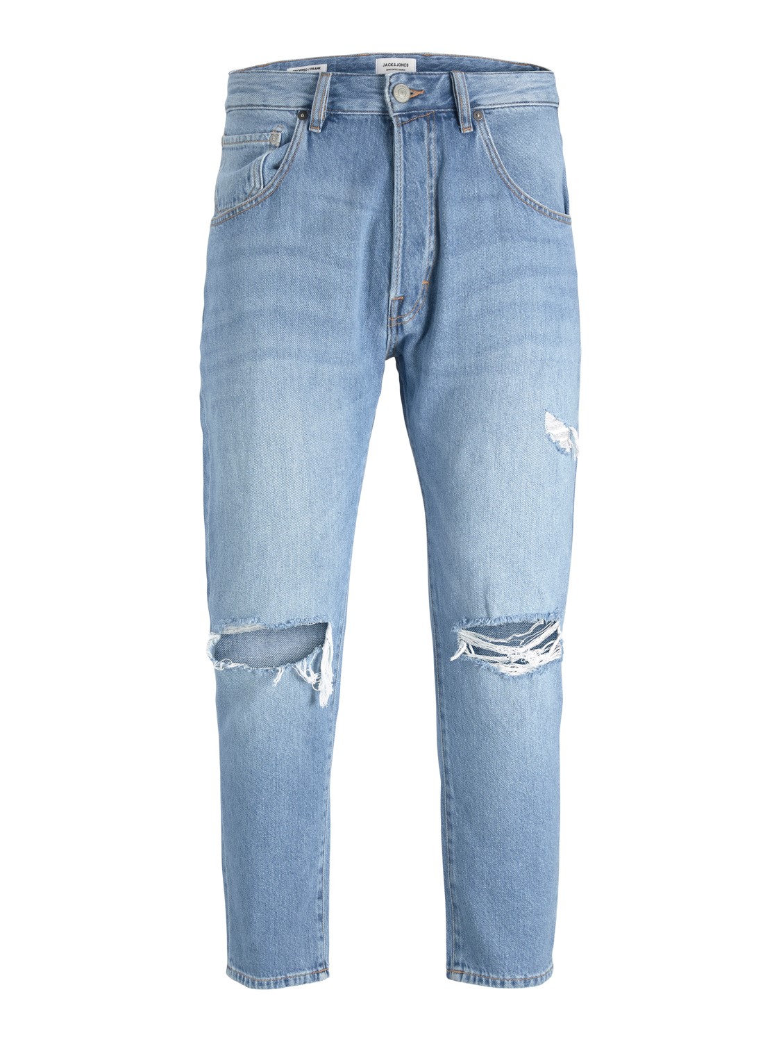 JACK & JONES Frank Original Cropped loose fit, heren jeans, denimblauw