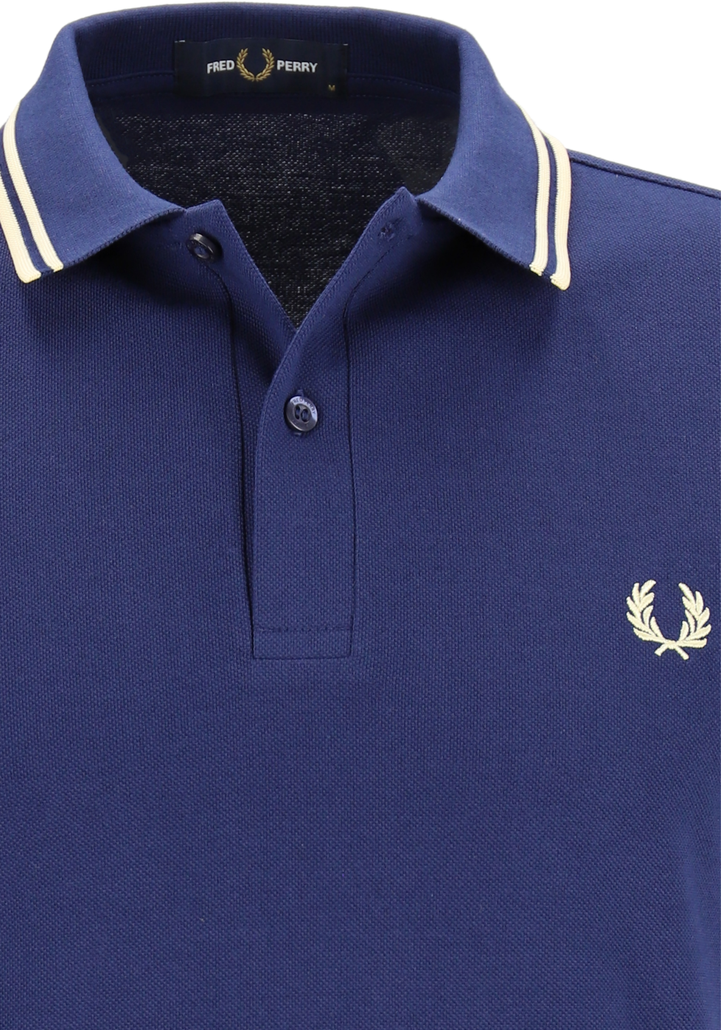 Fred Perry M3600 polo twin tipped shirt, pique, French Navy / Ice Cream
