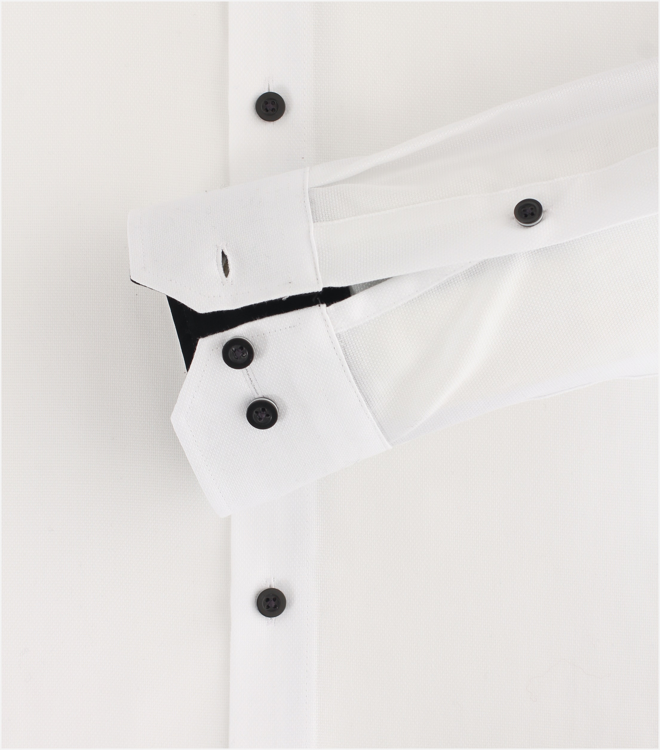 Redmond slim fit overhemd, popeline, wit dessin