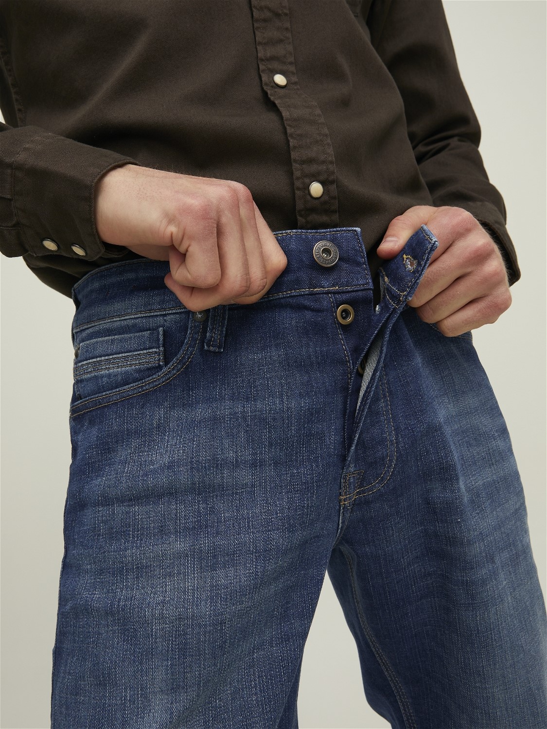 JACK & JONES Mike Wood Jos regular fit, heren jeans, denimblauw