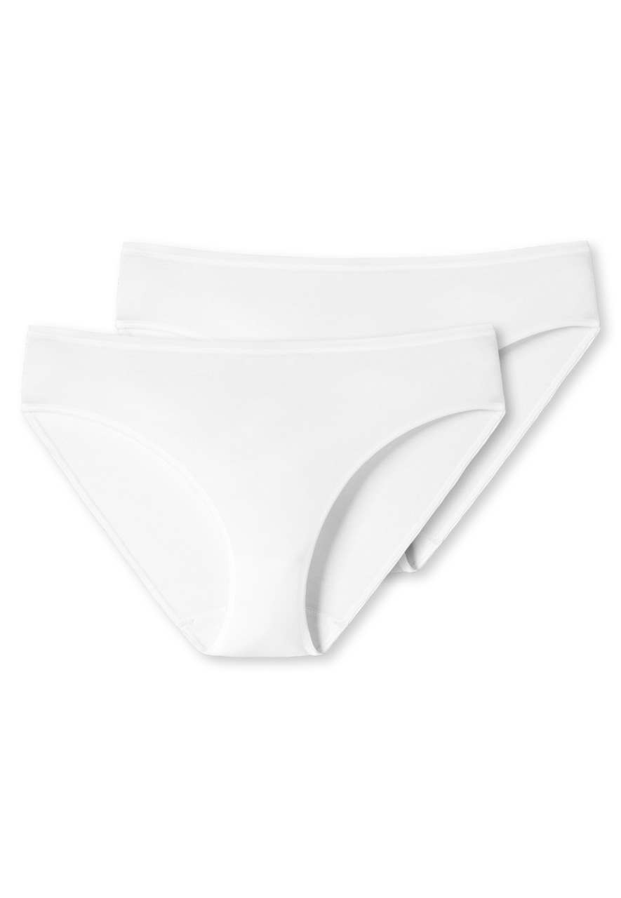 SCHIESSER 95/5 slip (2-pack), dames tai biologisch katoen wit