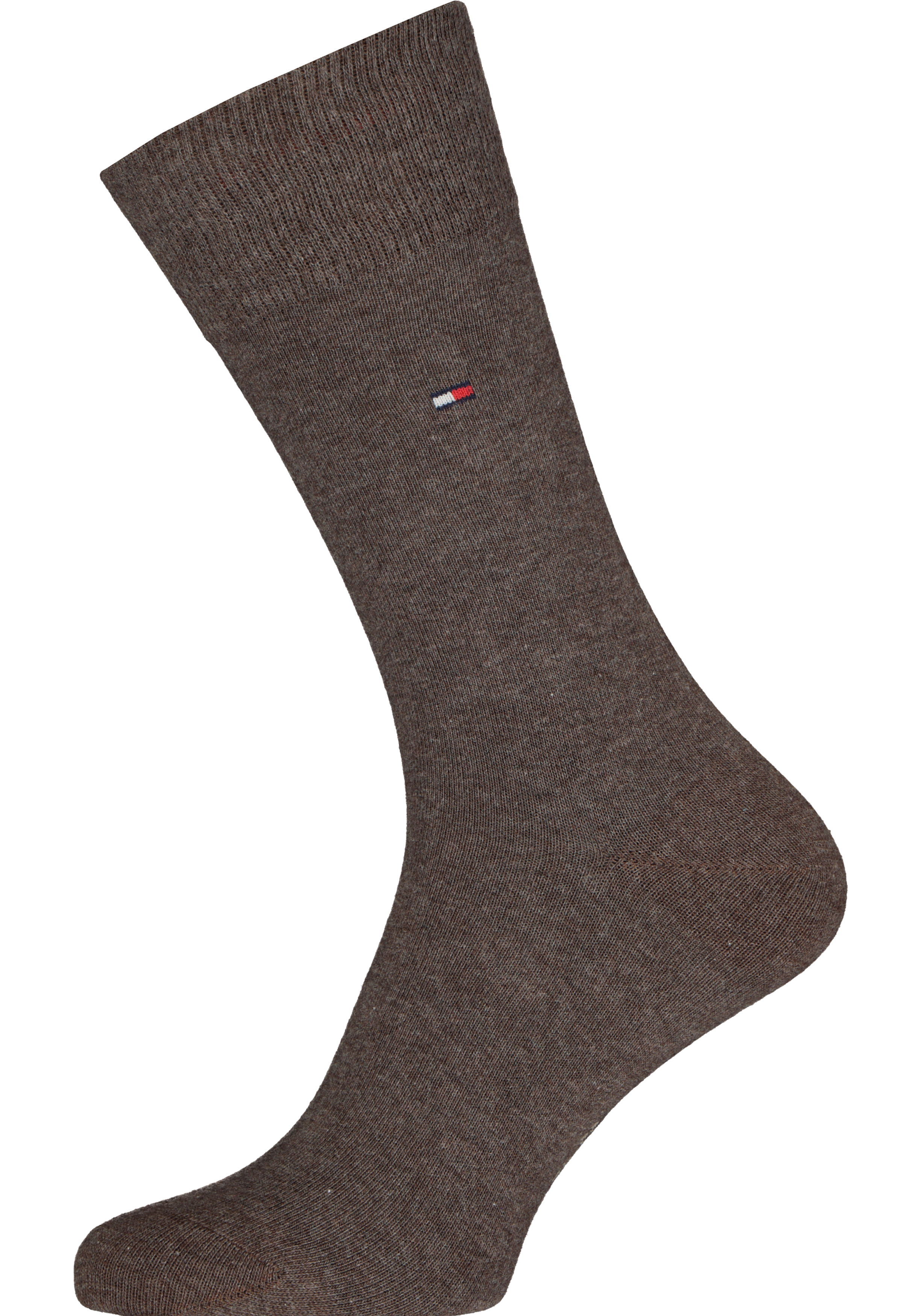 Tommy Hilfiger Check Socks (2-pack), herensokken katoen, geruit en uni, bruin