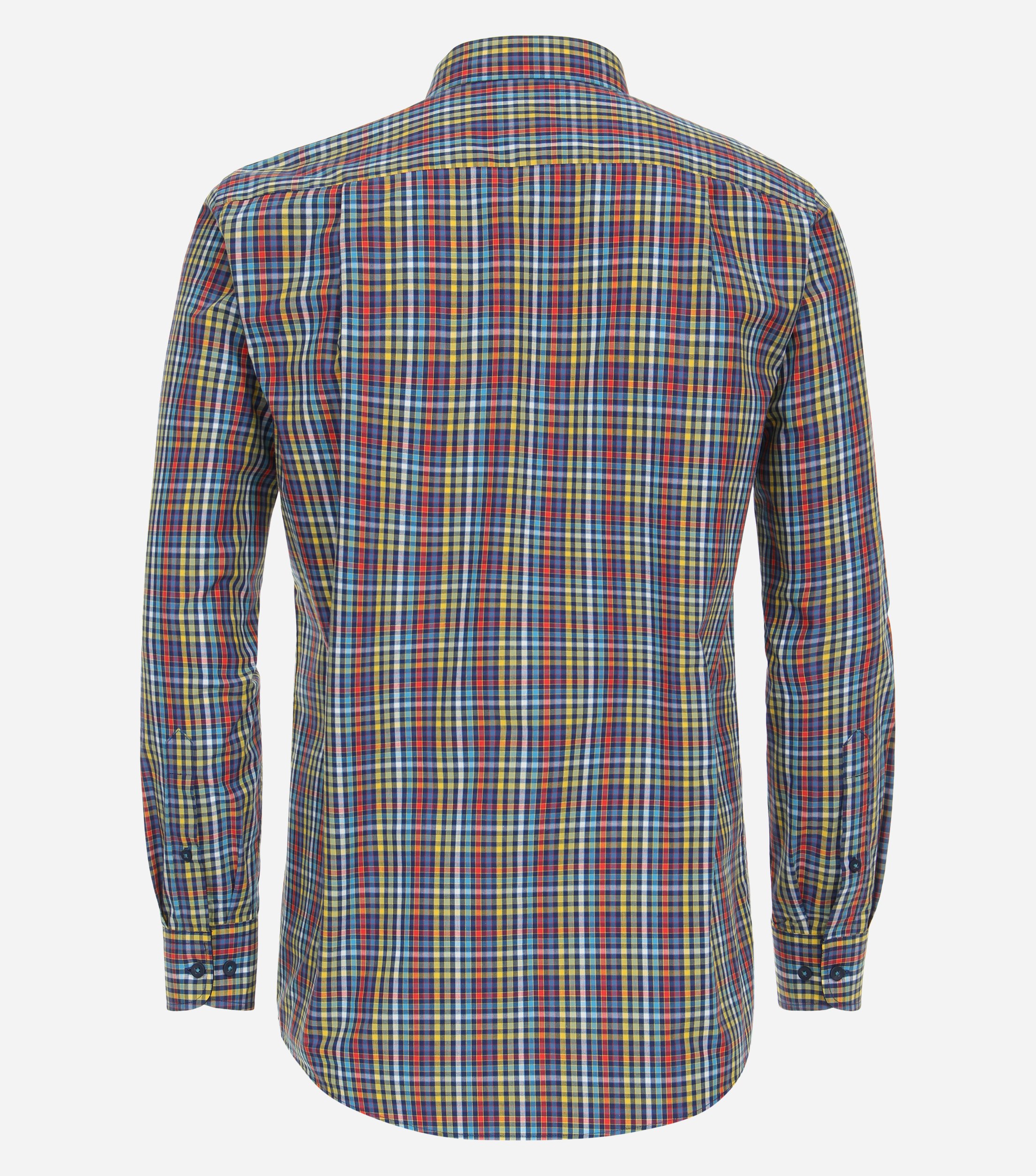 Redmond comfort fit overhemd, popeline, blauw geruit
