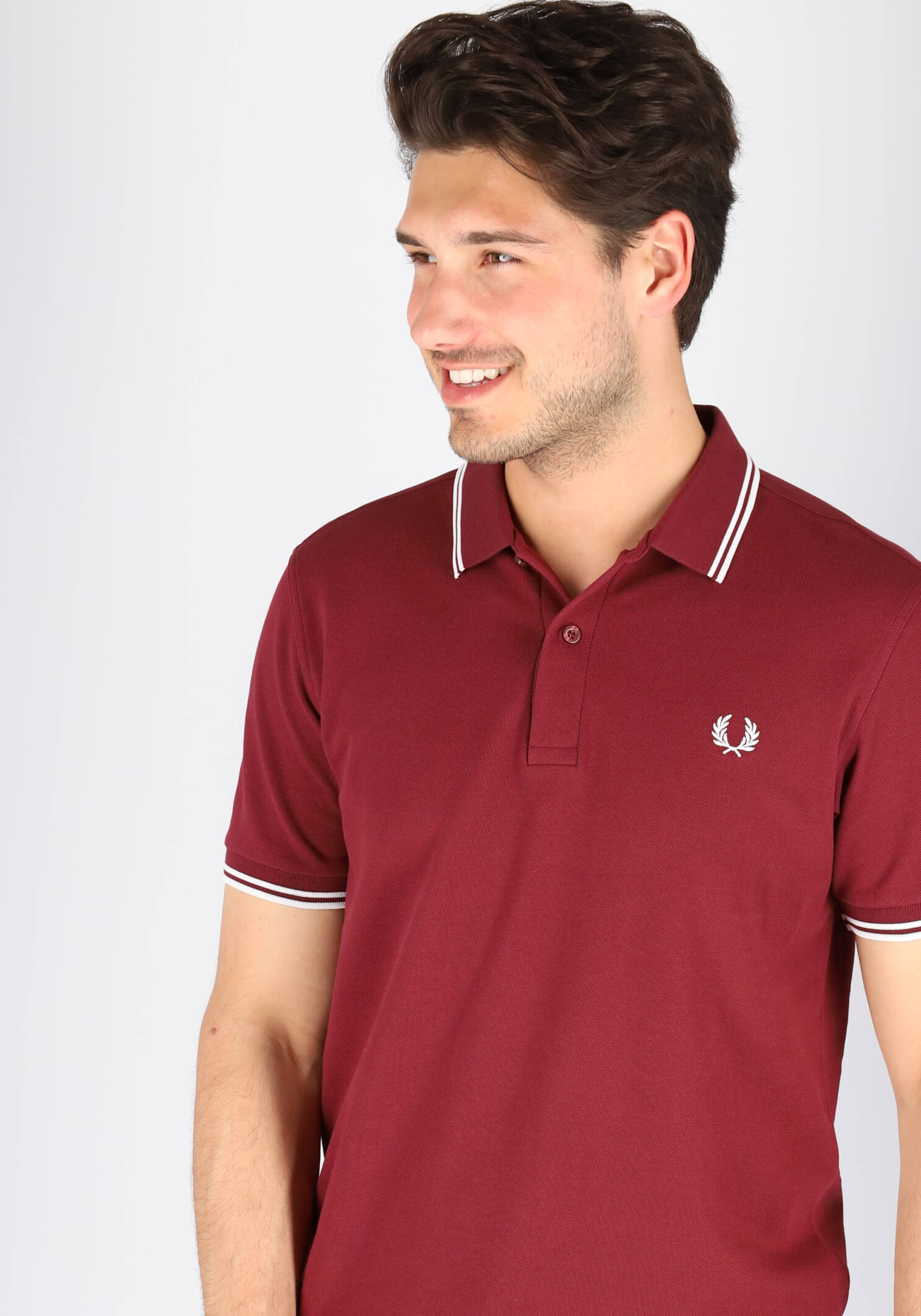 Fred Perry M3600 polo twin tipped shirt, heren polo Port / White / White
