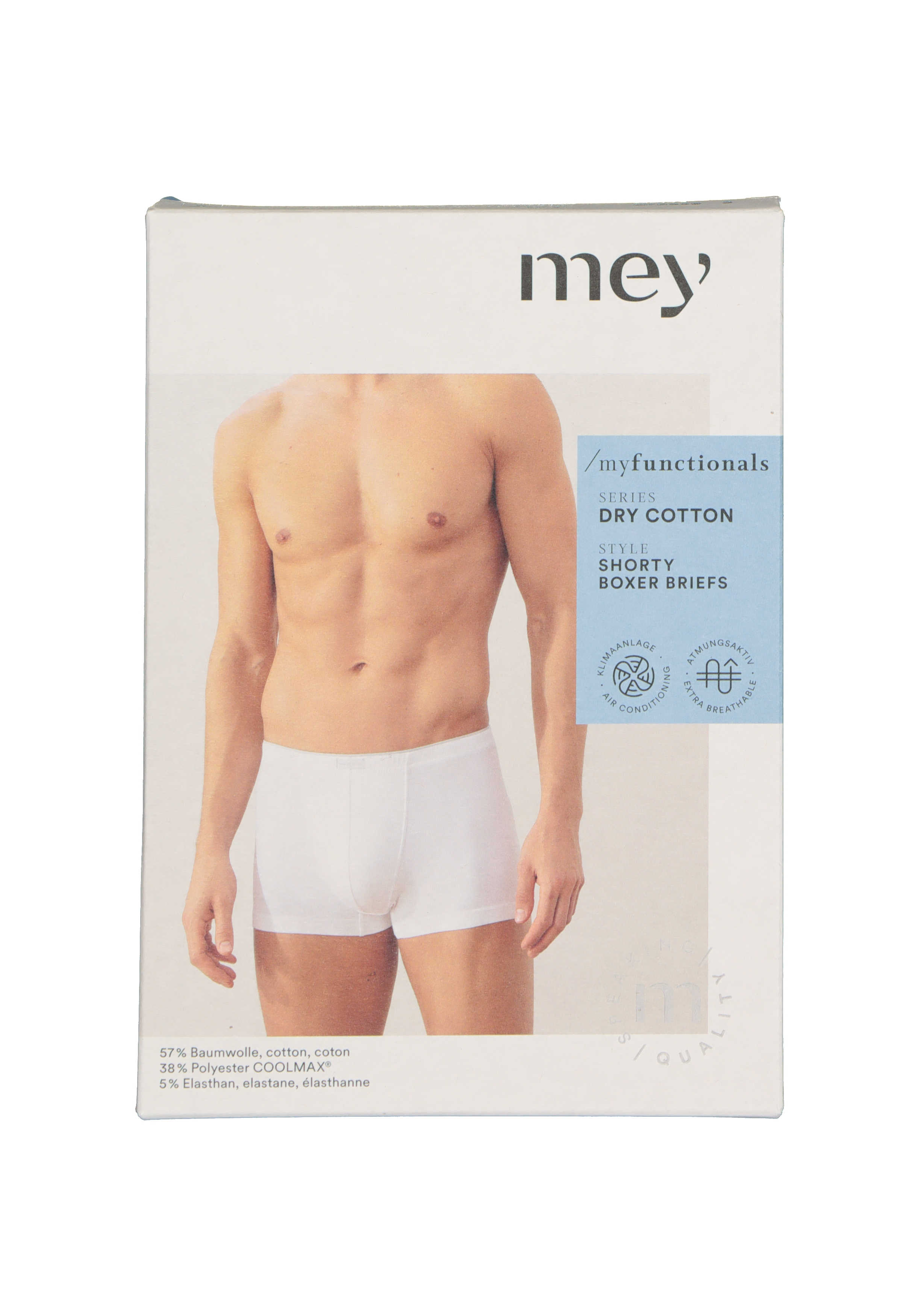 Mey Dry Cotton shorty (1-pack), heren boxer kort, zwart