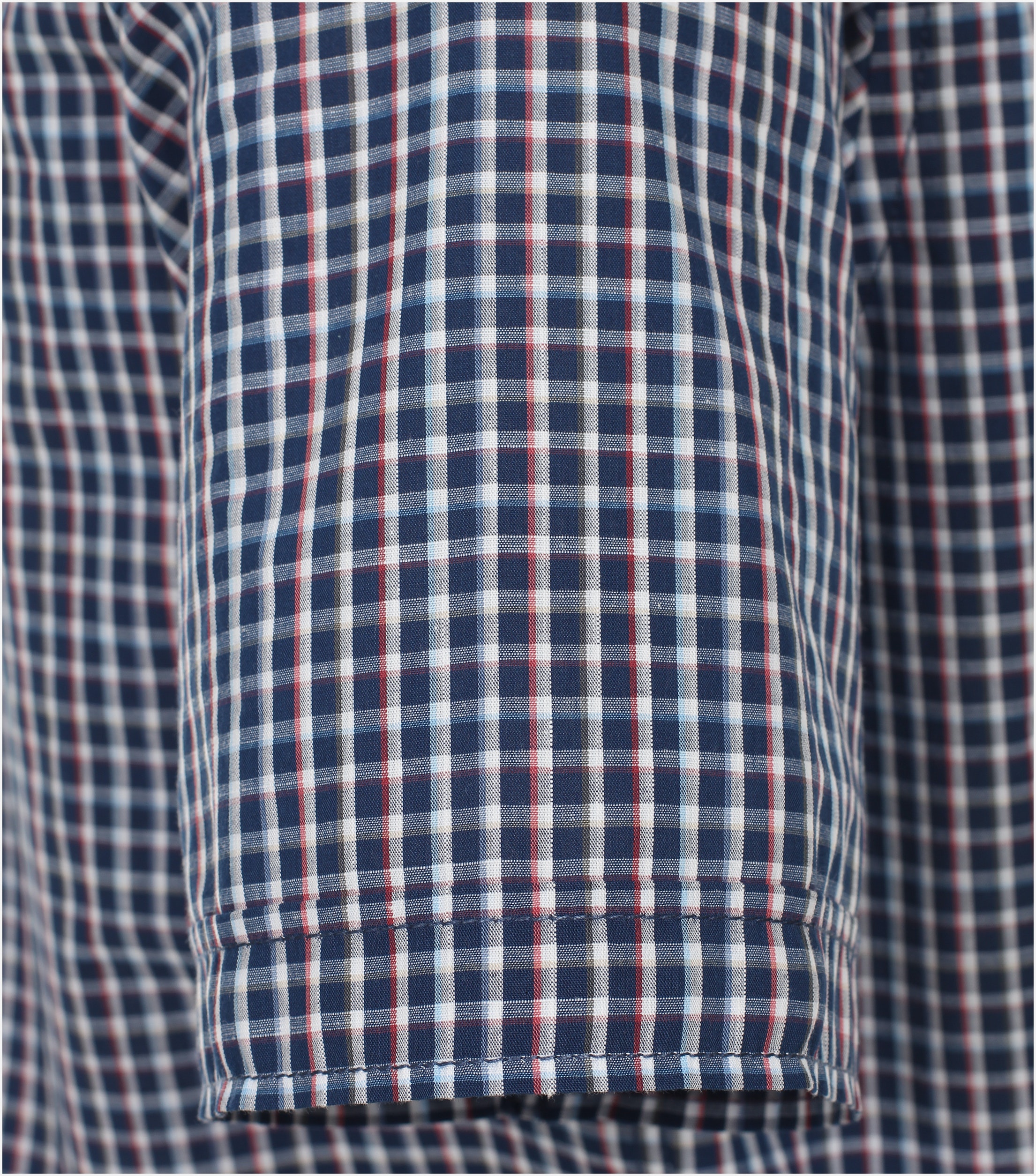 CASA MODA Sport casual fit overhemd, korte mouw, chambray, rood geruit