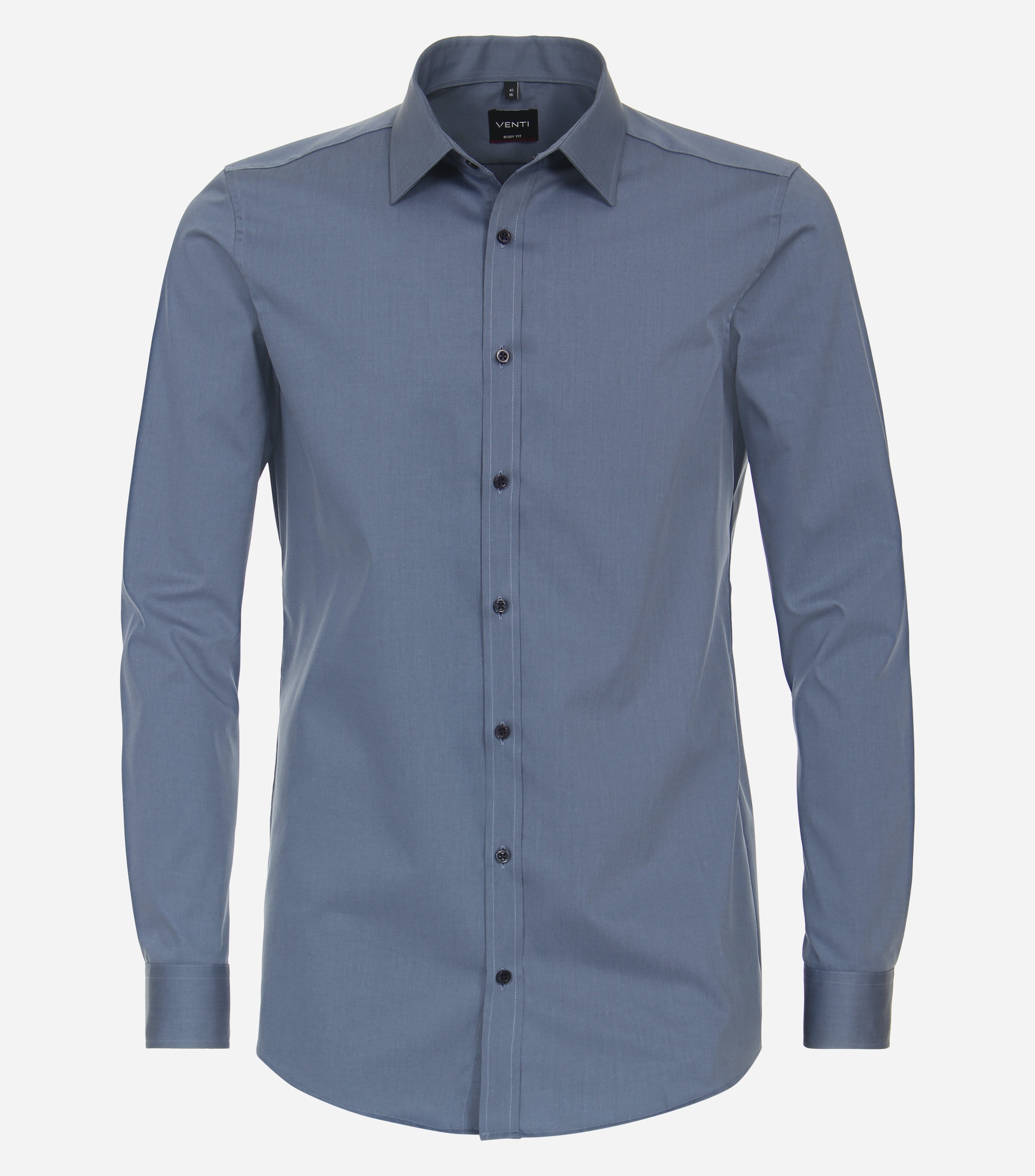 VENTI body fit overhemd, popeline, blauw