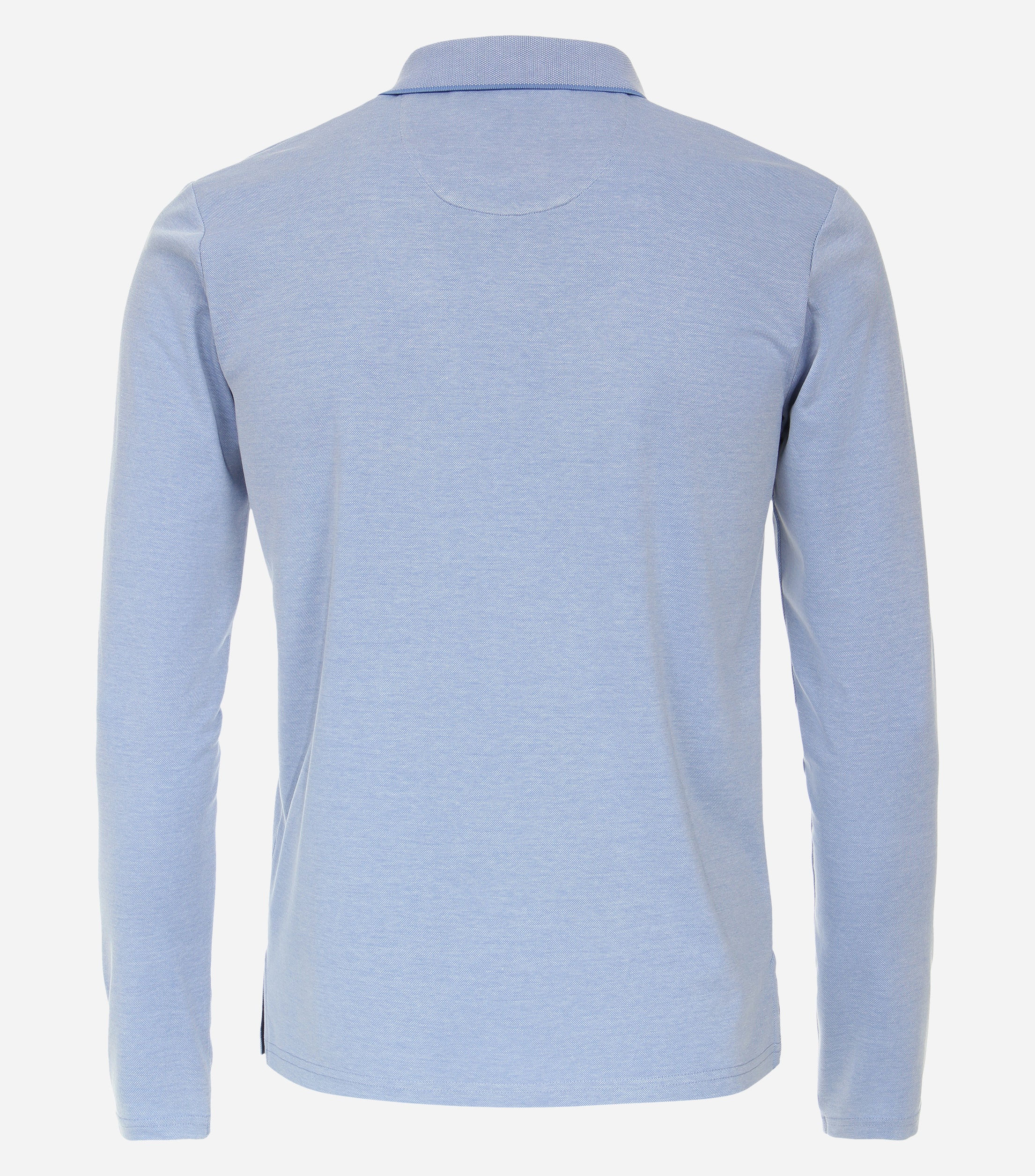 Redmond regular fit polo lange mouw, pique, blauw