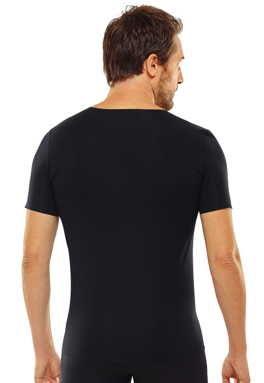 SCHIESSER Laser Cut T-shirt (1-pack), heren shirt korte mouwen zwart