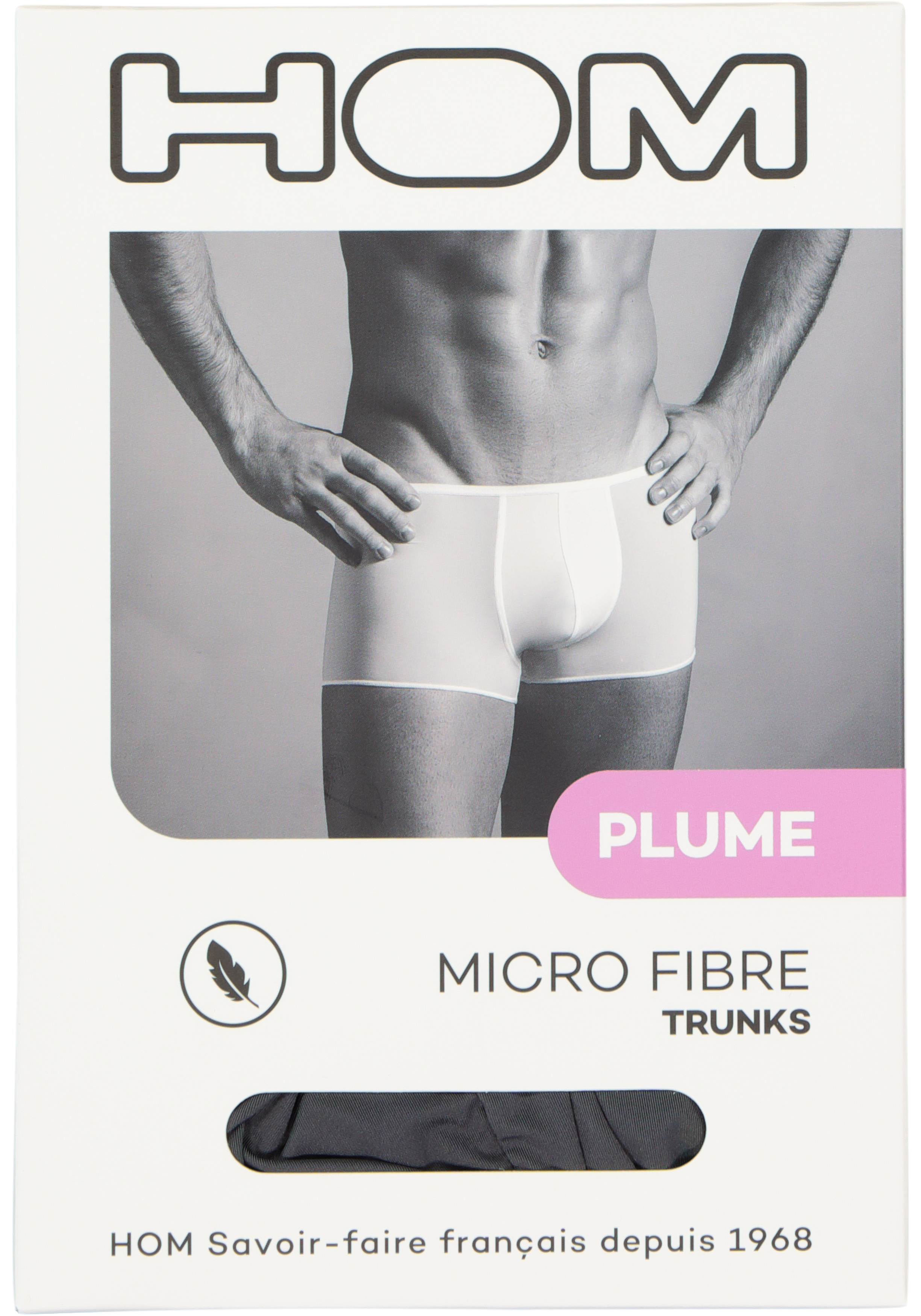 HOM Plumes trunk (1-pack), heren boxer microfiber kort, antraciet grijs