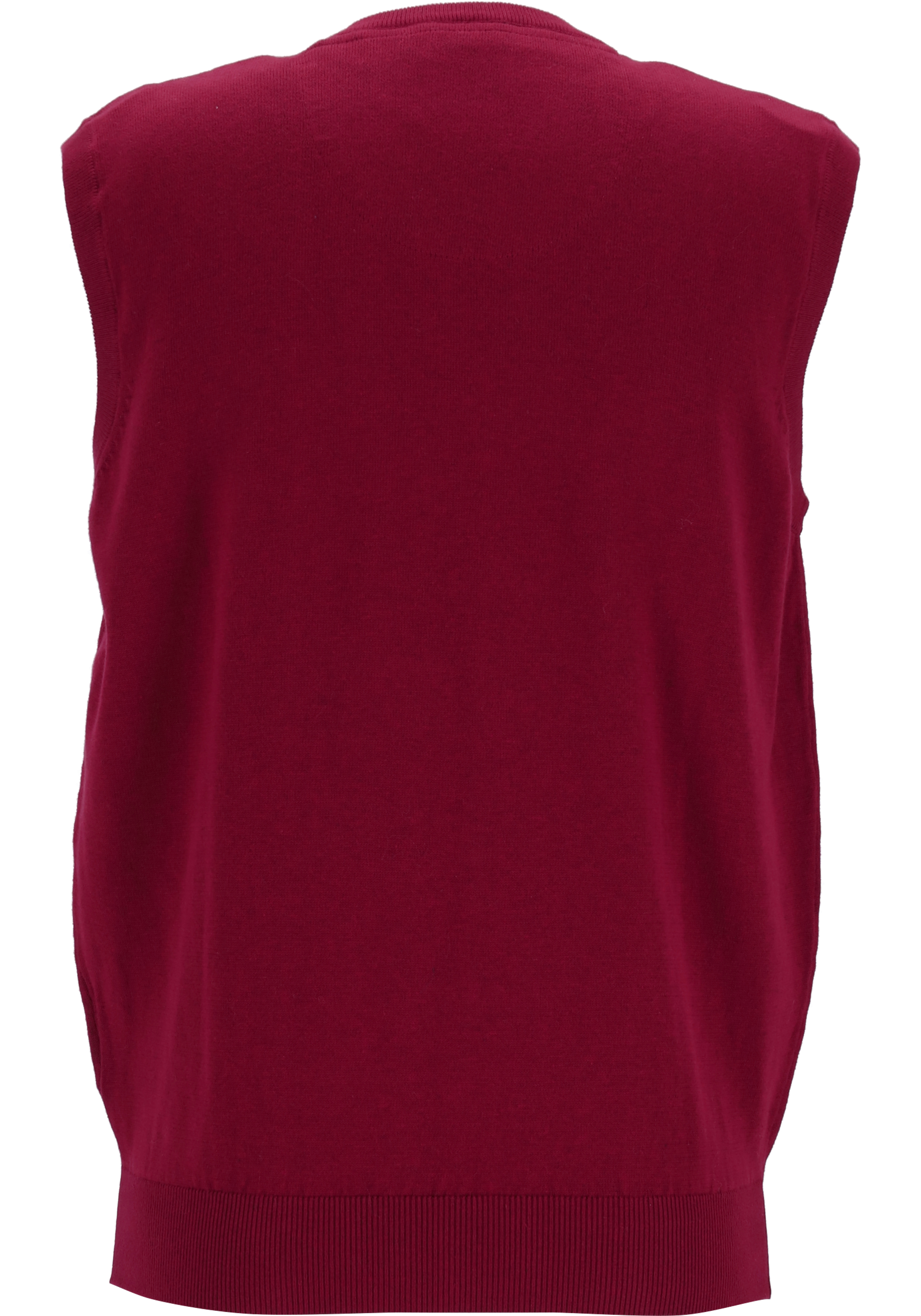 Redmond heren spencer katoen, V-hals, bordeaux rood