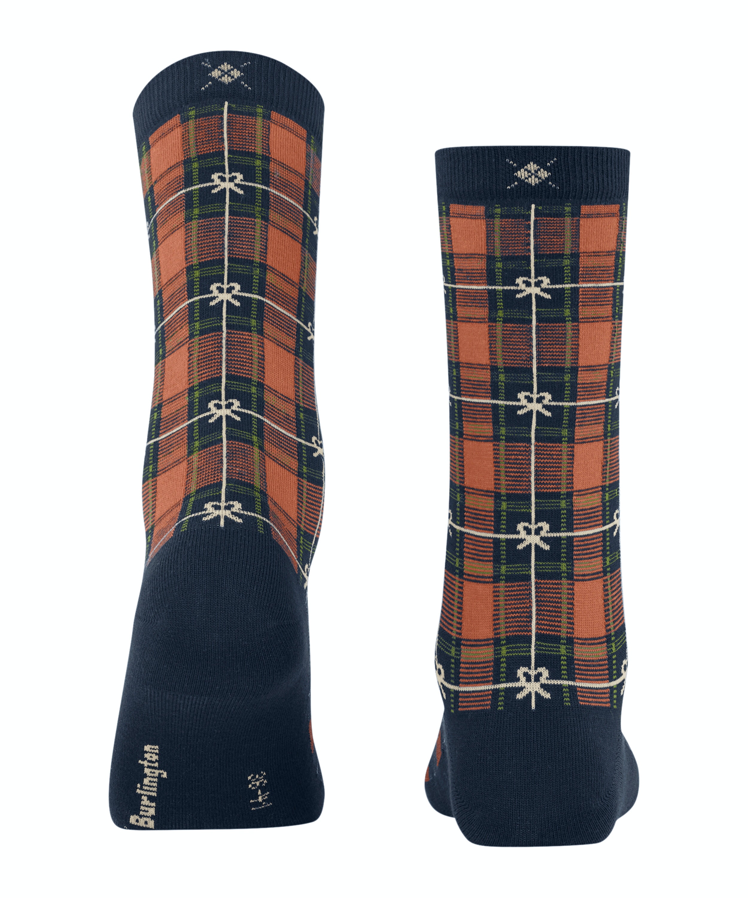 Burlington X-Mas Tartan damessokken, blauw (marine)