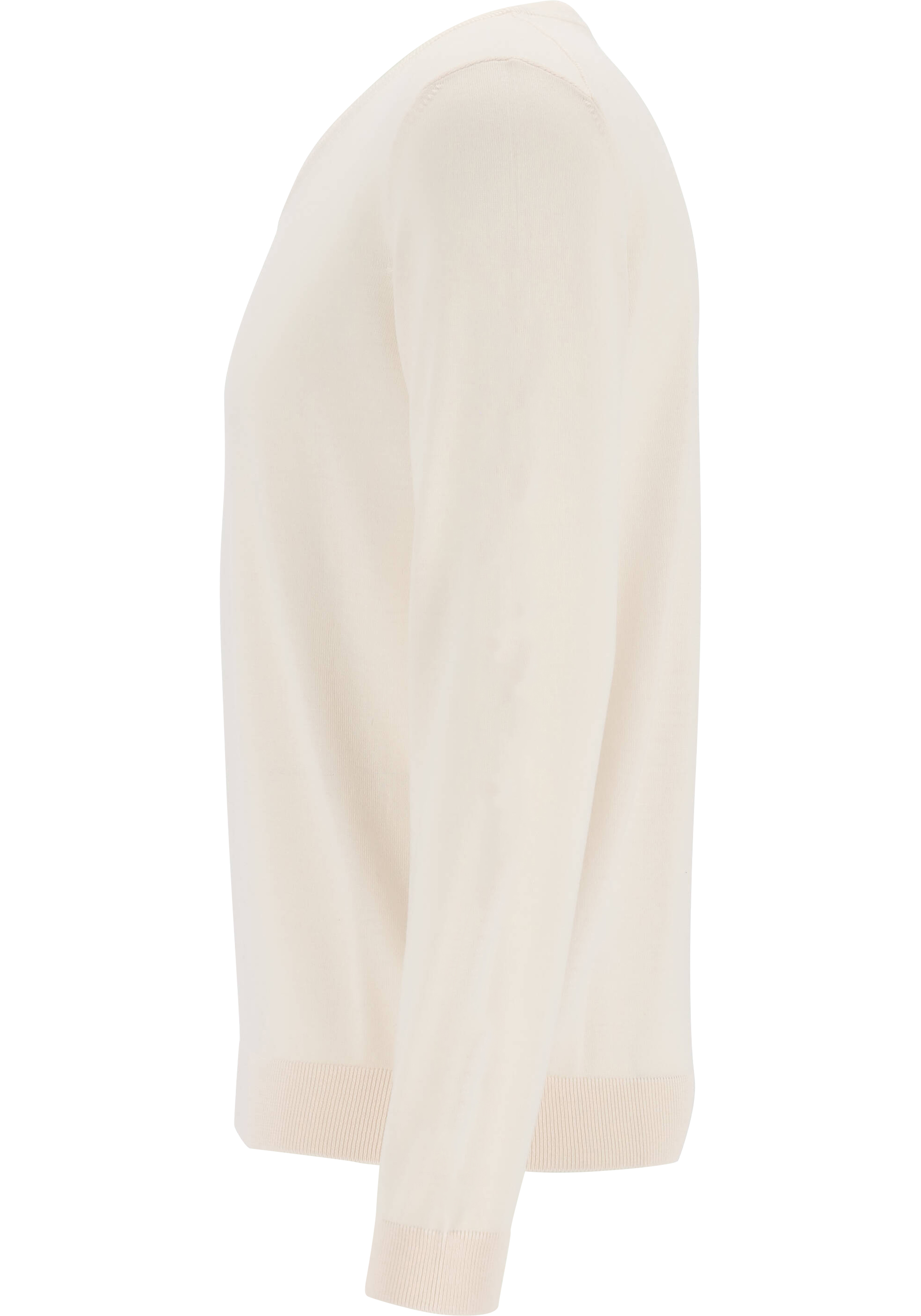 BOSS Melba slim fit trui wol, heren pullover met V-hals, wit