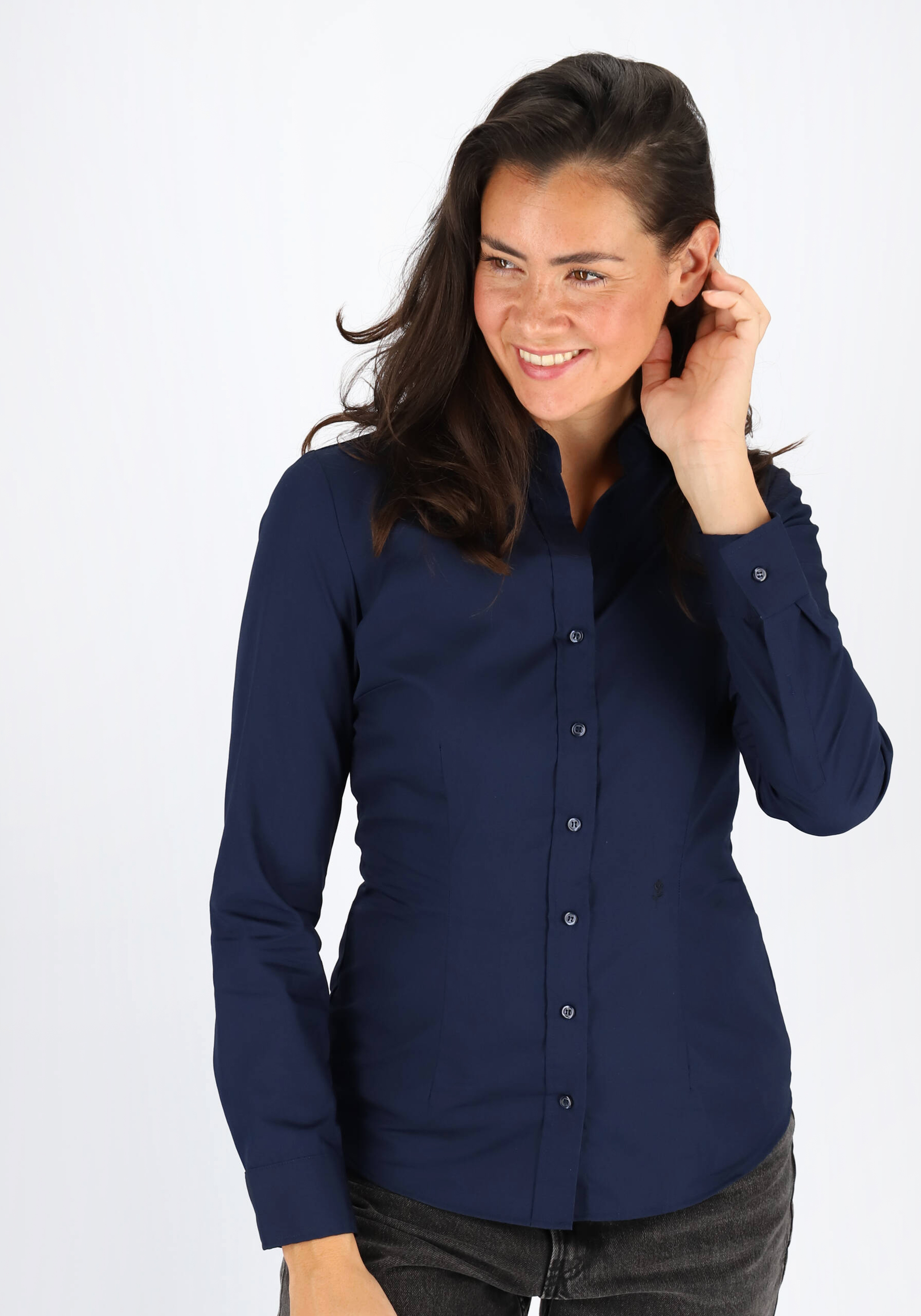 Seidensticker dames blouse regular fit, donkerblauw