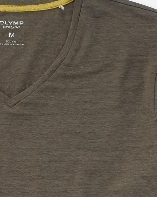 OLYMP Level Five Casual body fit T-shirt, olijfgroen