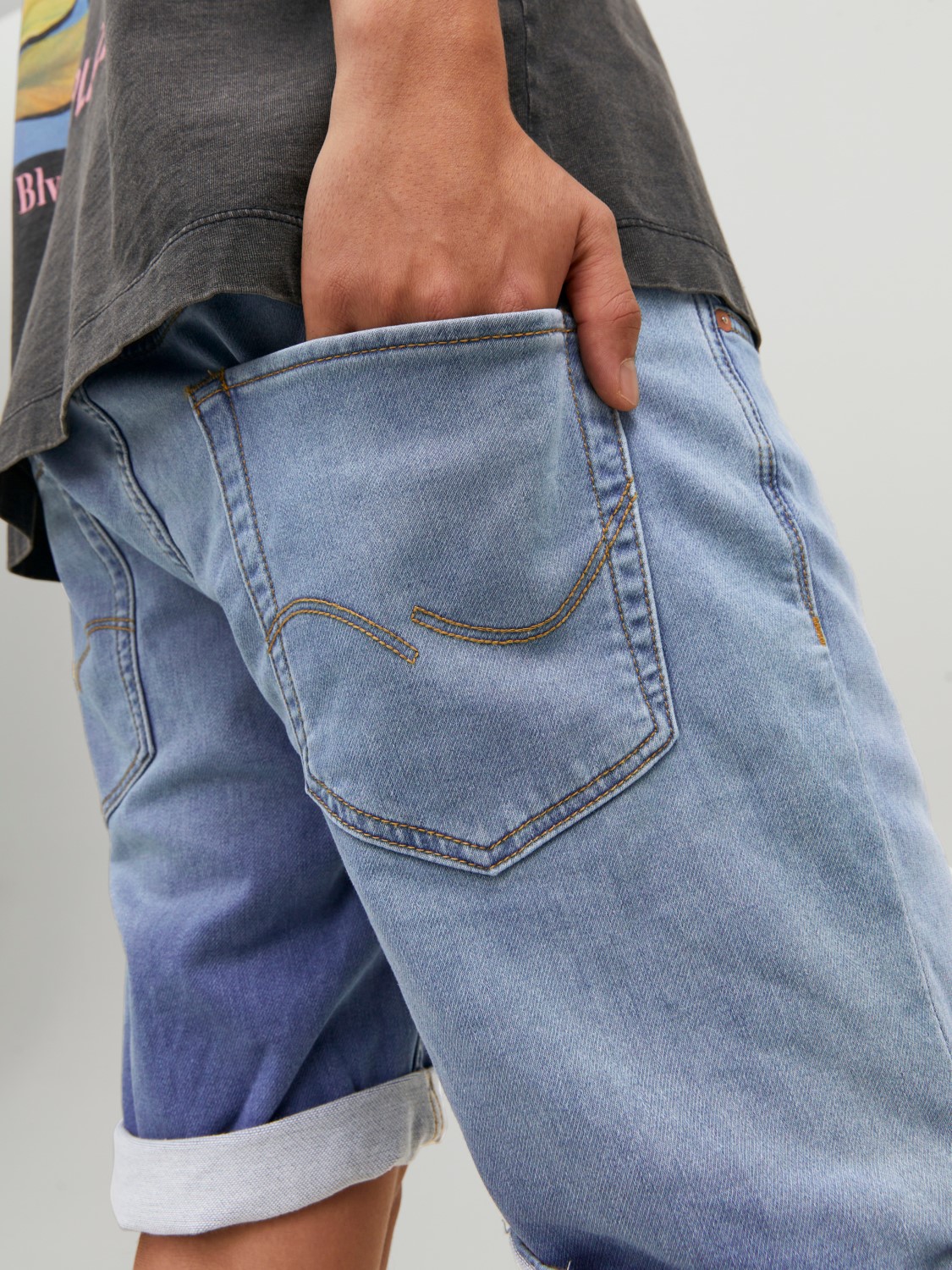 JACK & JONES Rick Icon Shorts regular fit, heren jeans korte broek, denimblauw