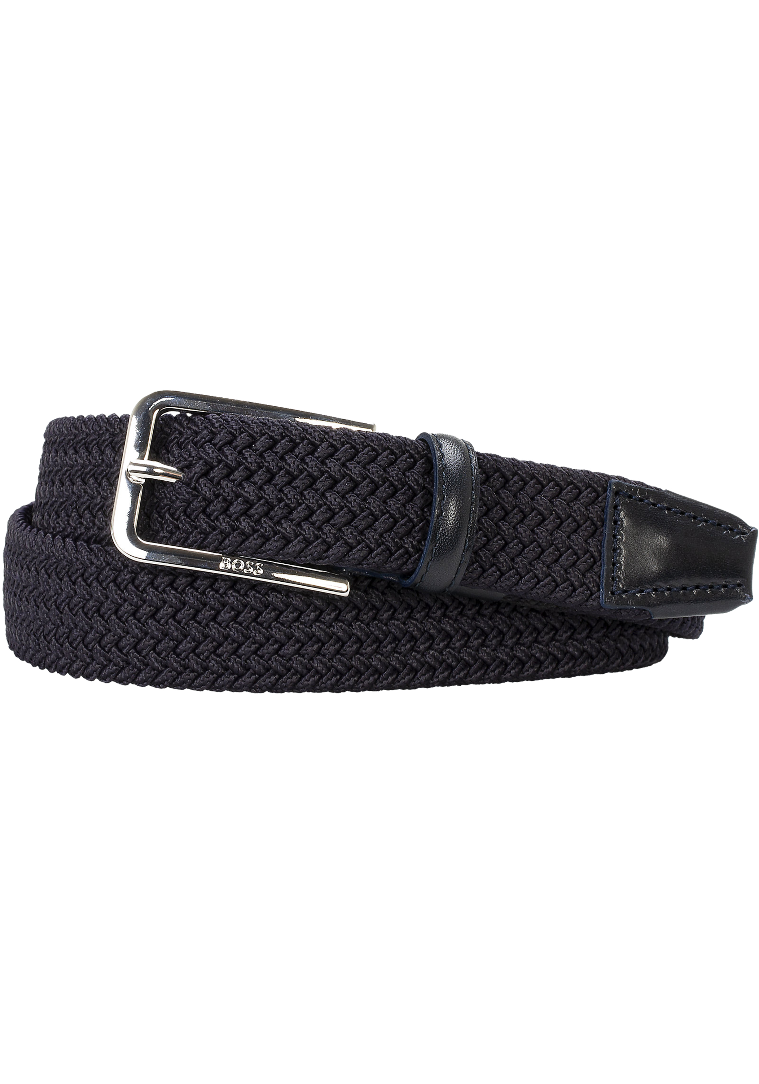 BOSS Erron Sz35 Herenriem van Italiaans leer met zilverkleurige sluiting, zwart 1 BOSS Erron Sz35 Herenriem van Italiaans leer met zilverkleurige sluiting, zwart 1