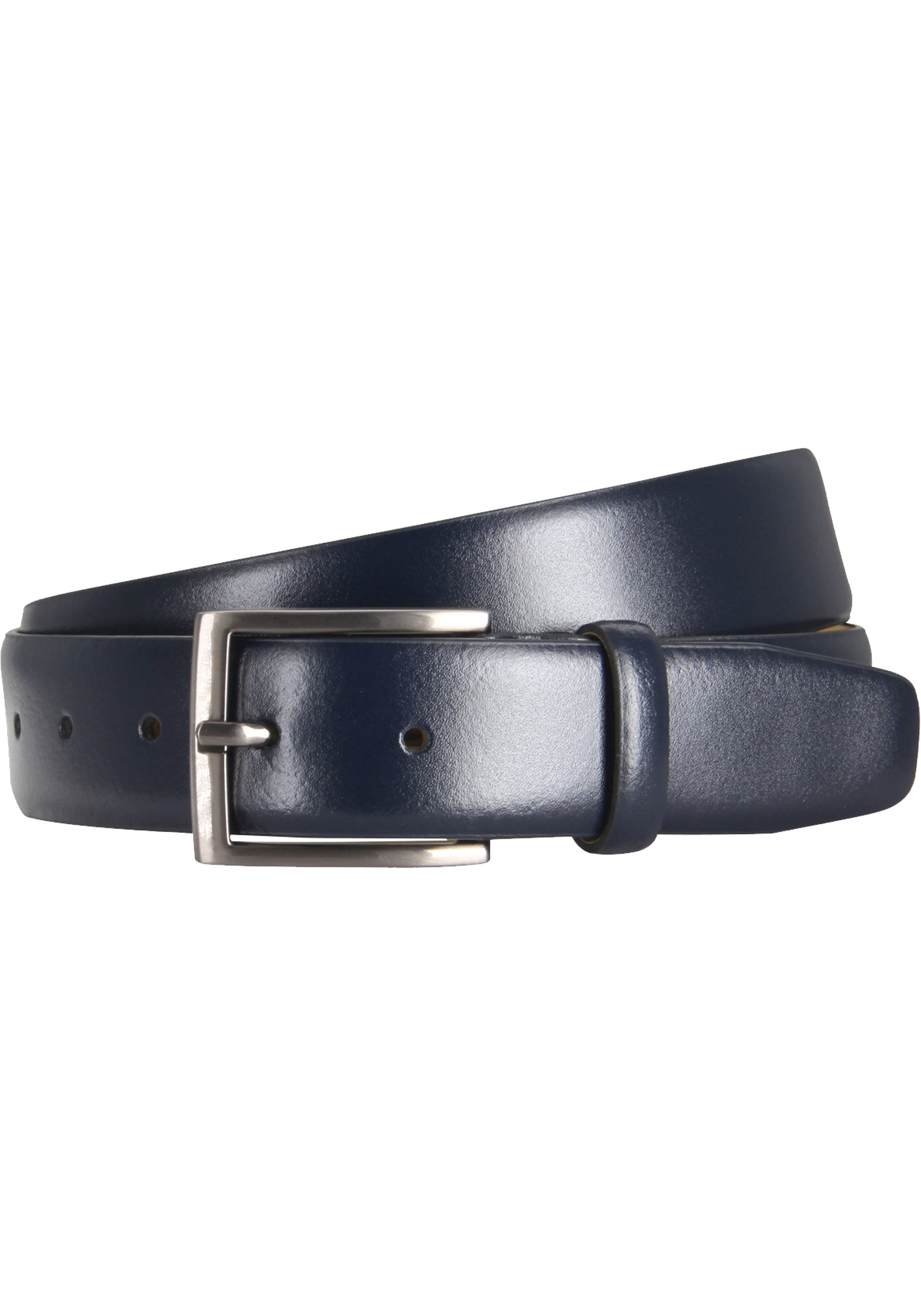 LINDENMANN leren heren riem, marineblauw