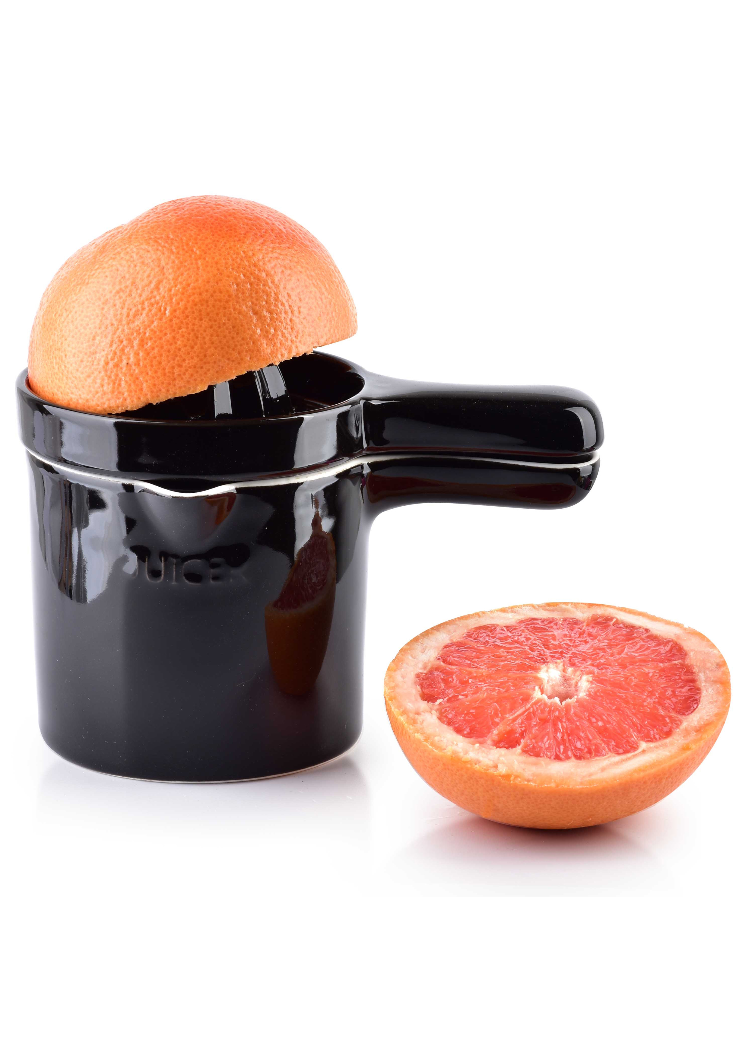 Mondex Modern Life citruspers, zwart porselein, mok met pers