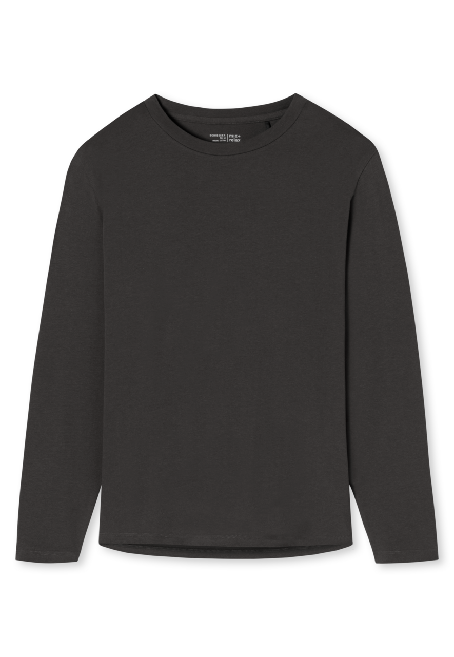 SCHIESSER Mix+Relax T-shirt, dames shirt lange mouwen antraciet